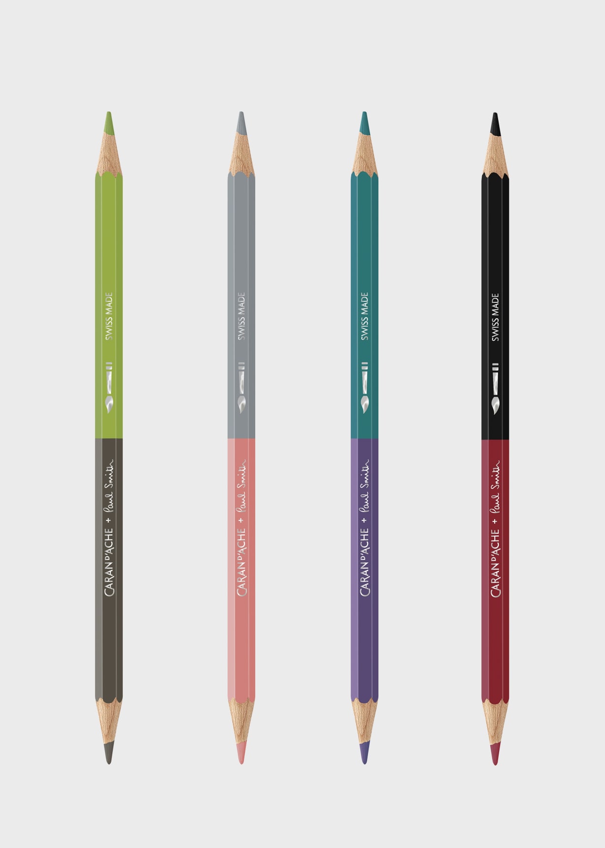Caran d'Ache + Paul Smith - Set of 12 BICOLOR Pencils and Brush
