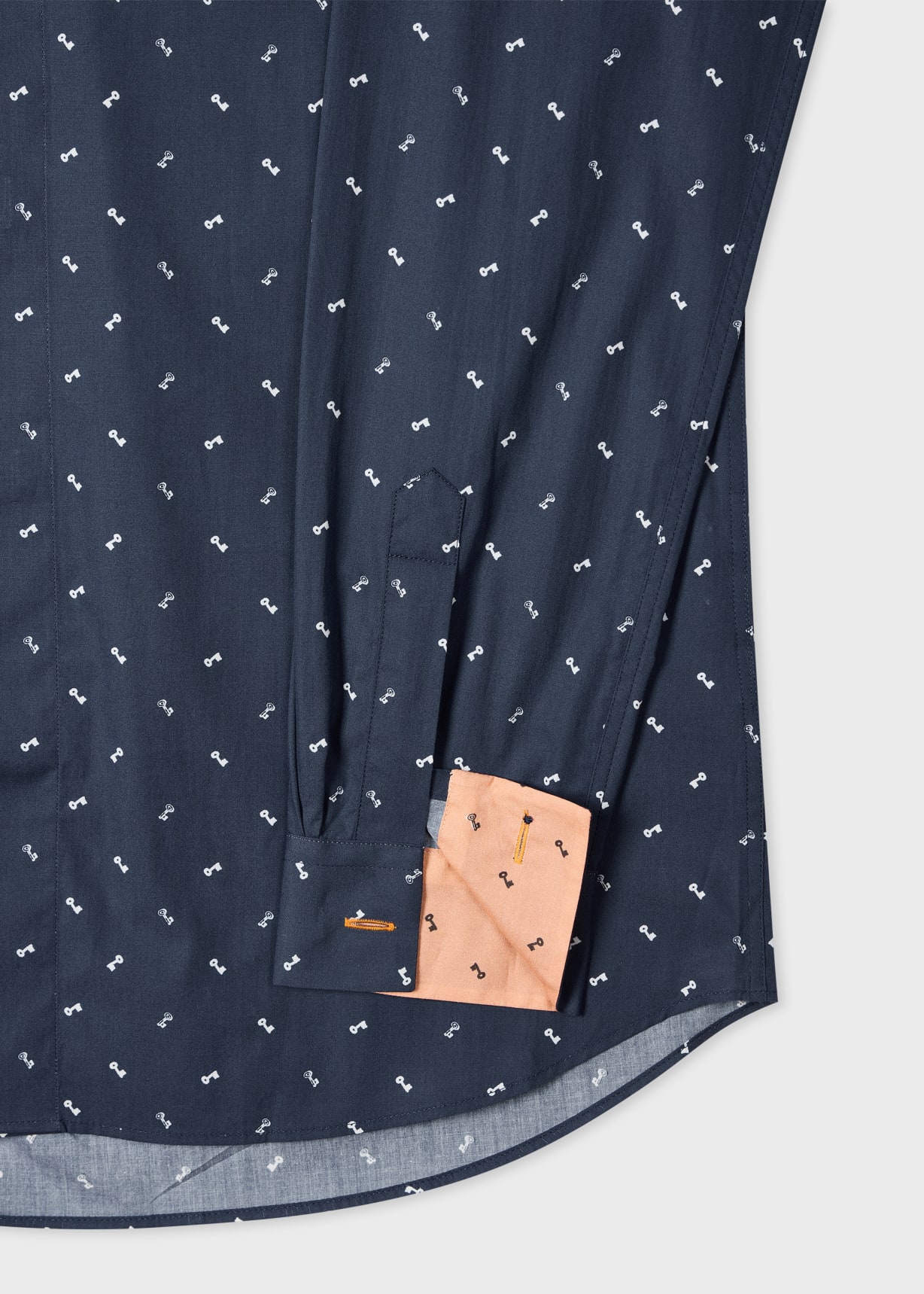 Men's Slim-Fit Navy Ditsy Key Print Shirt