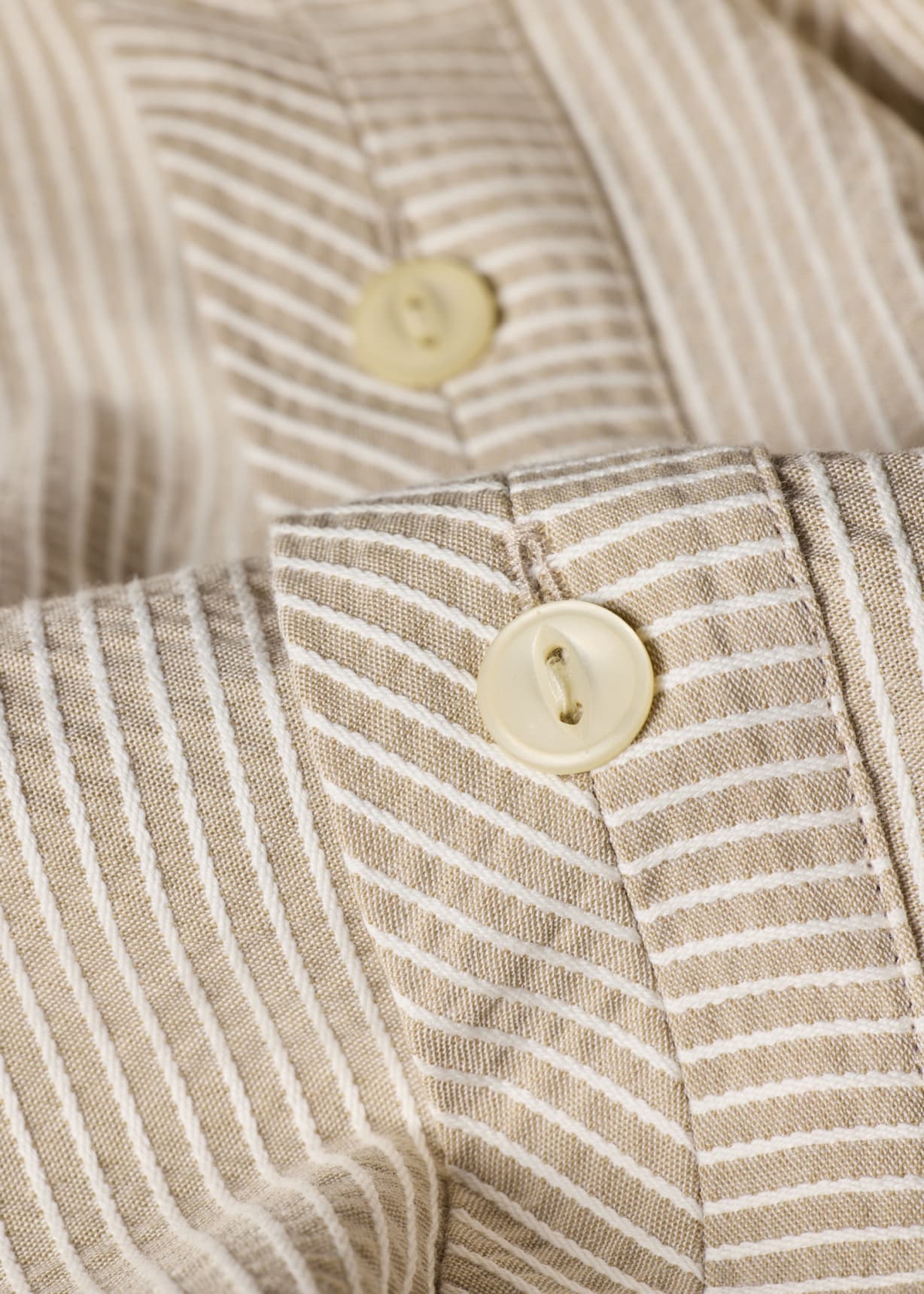 Men's Regular-Fit Taupe Textured-Stripe Shirt
