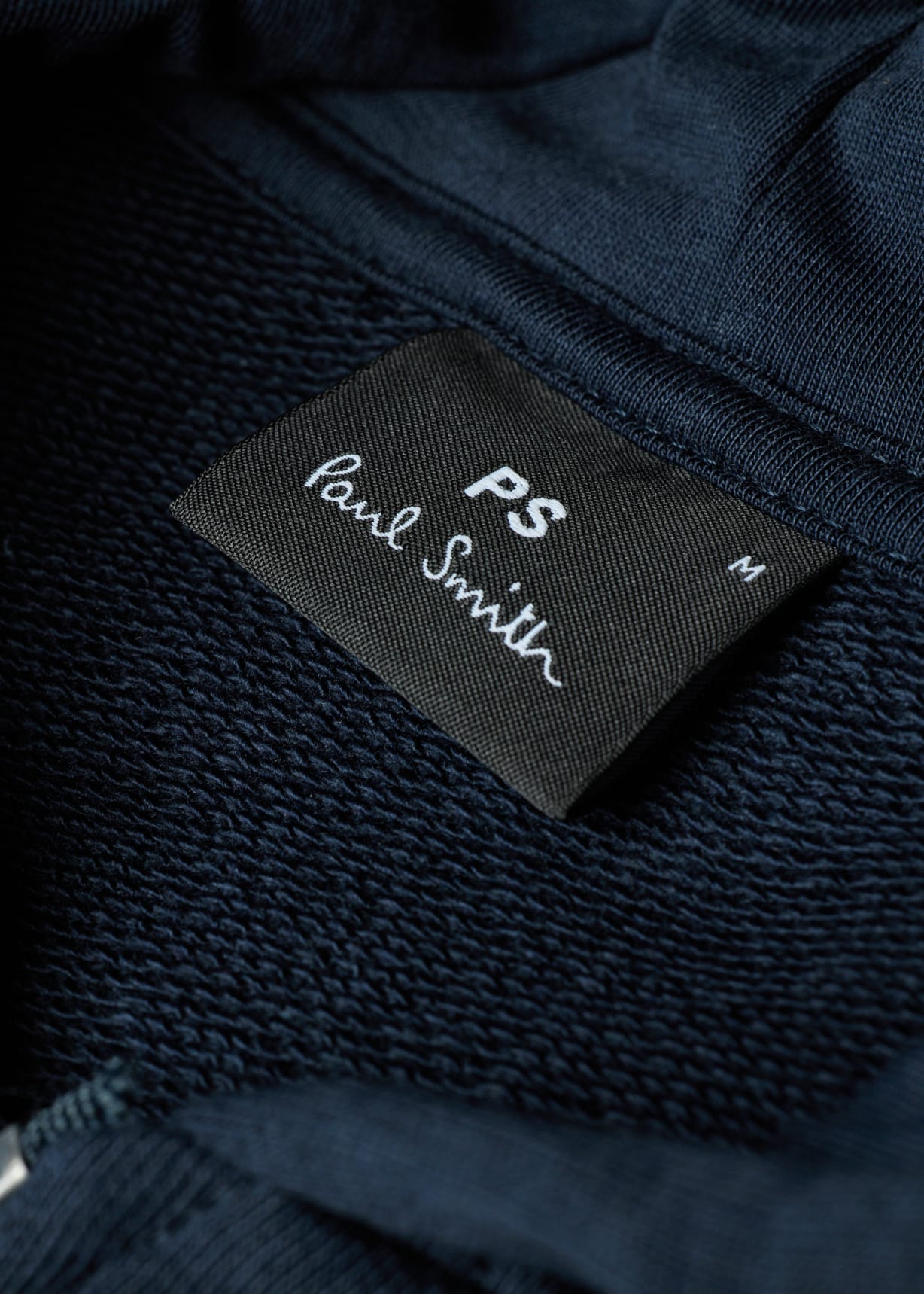 Men's Dark Navy Cotton Zip-Front Zebra Logo Hoodie