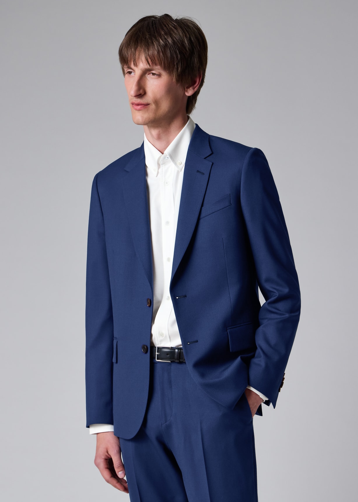 Paul Smith SOHO FIT ビジネススーツ　Ｌ　ブルー系ストライプ The Soho - Tailored-Fit Mid Blue Wool 'A Suit To Travel In'