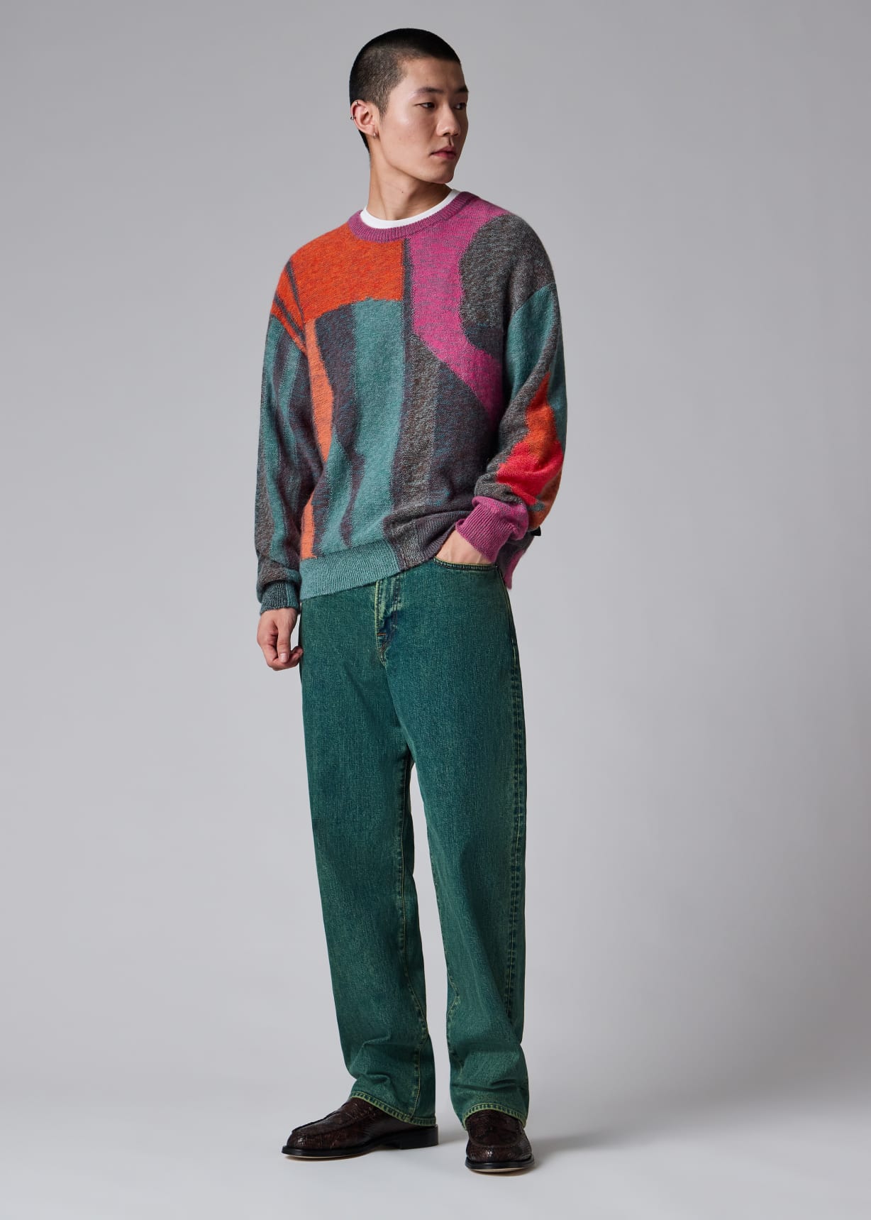 Men's 'Glitch Floral' Cotton-Mohair Sweater