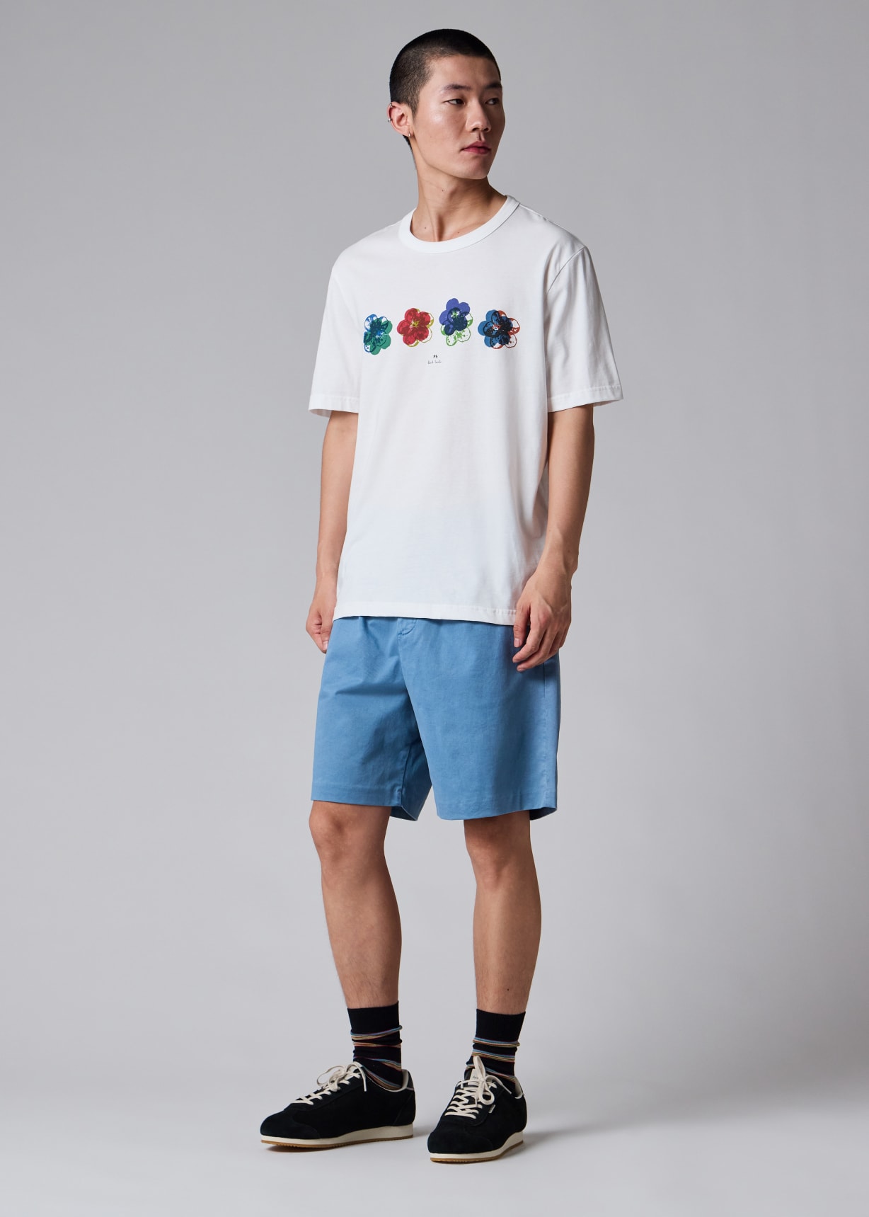 Men's White 'Zine Floral' Organic-Cotton T-Shirt