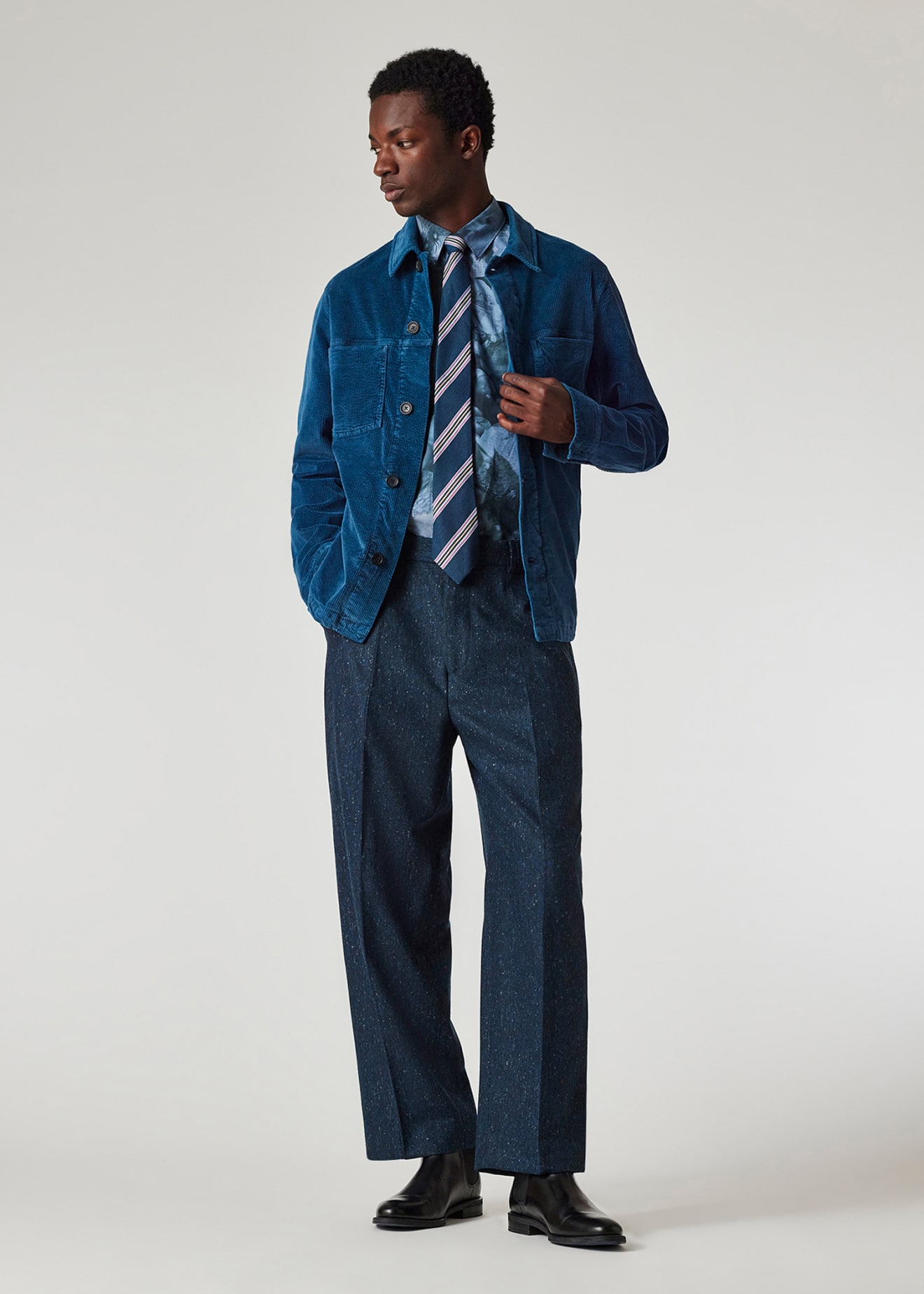 Navy tweed trousers outlet