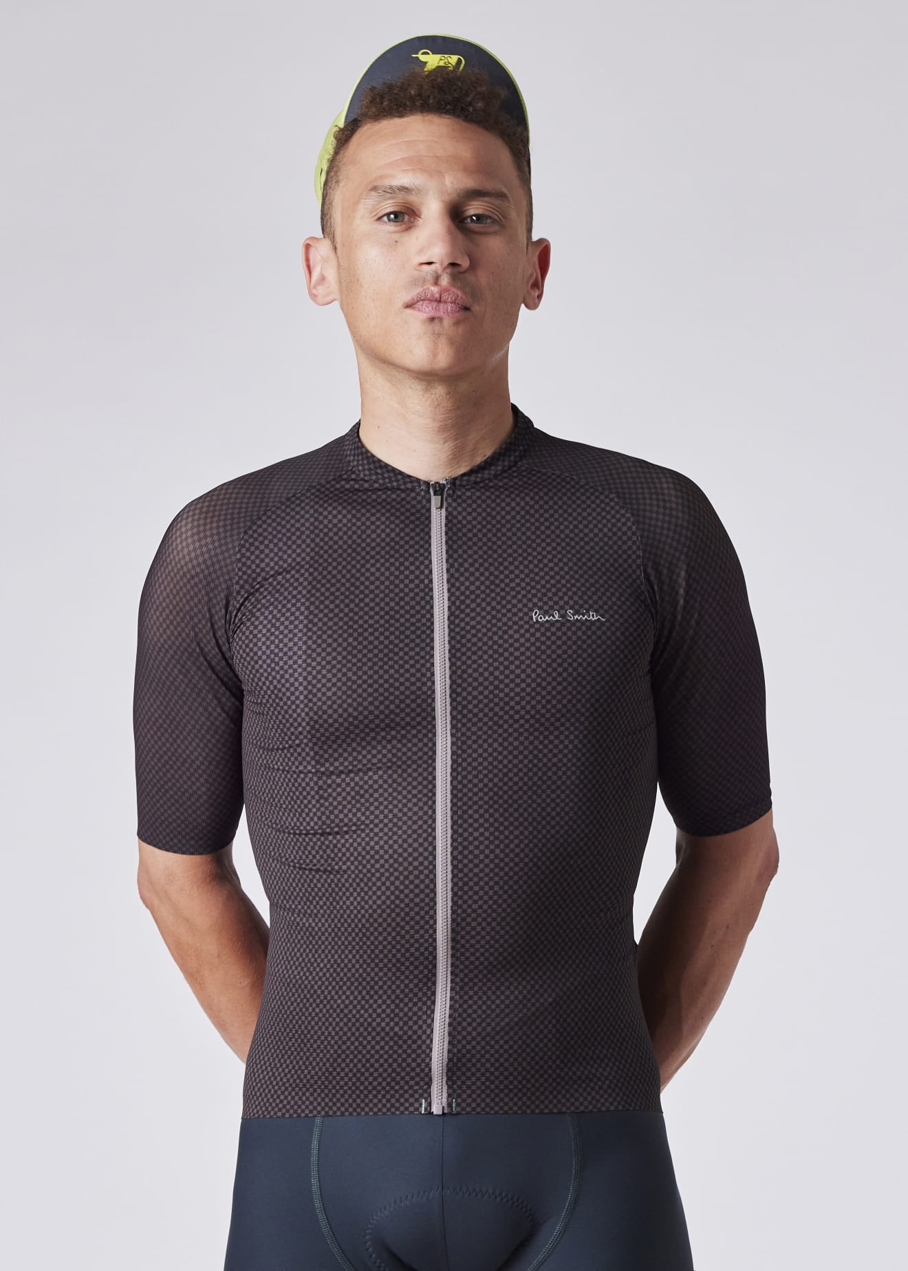 Asphalt mini checkerboard cycling jersey