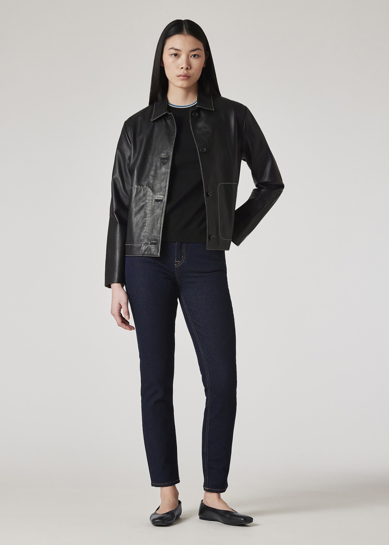 Womens HD Line Stitcher Leather Jacket main image 1