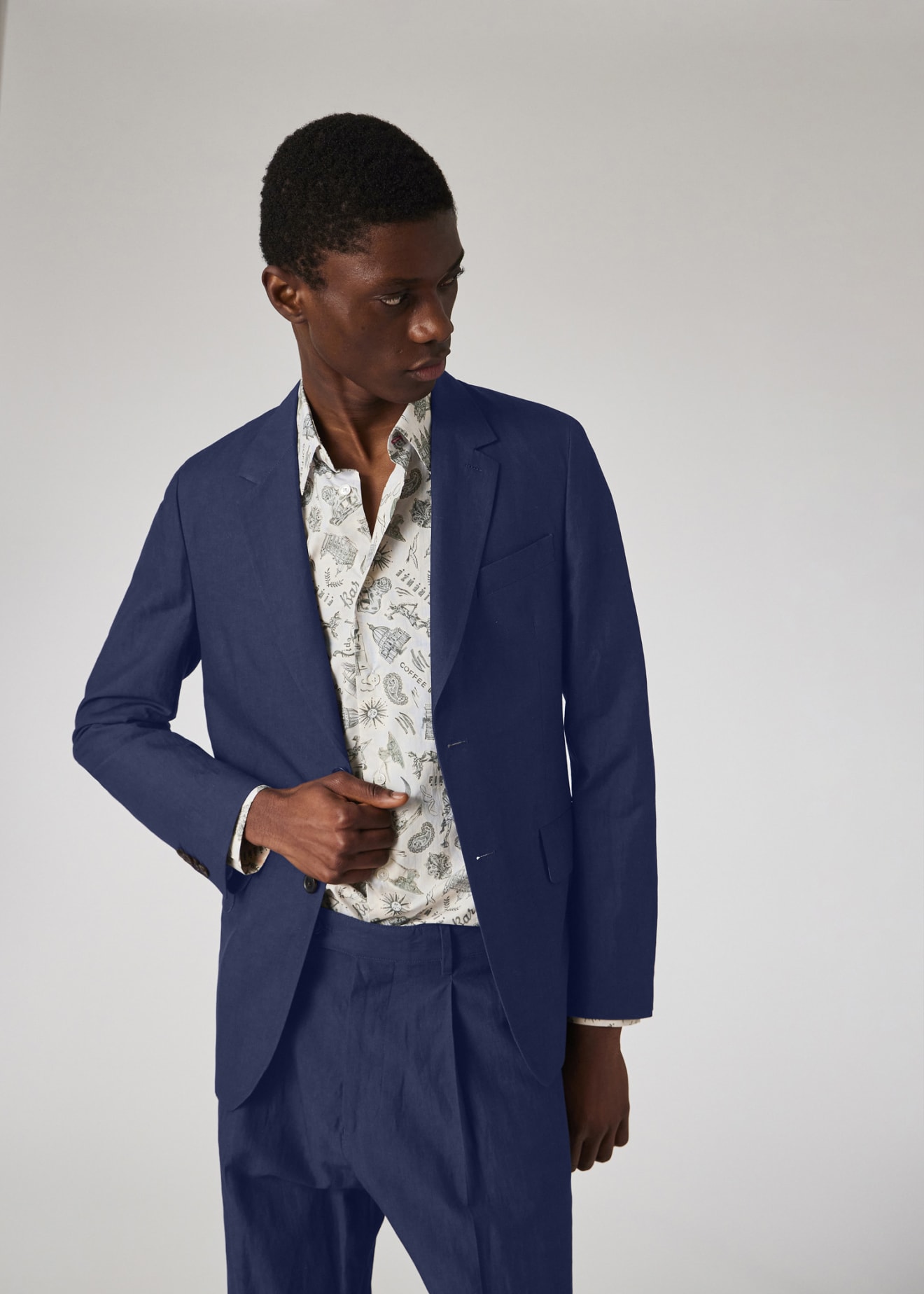 Indigo Blue Cotton Blazer
