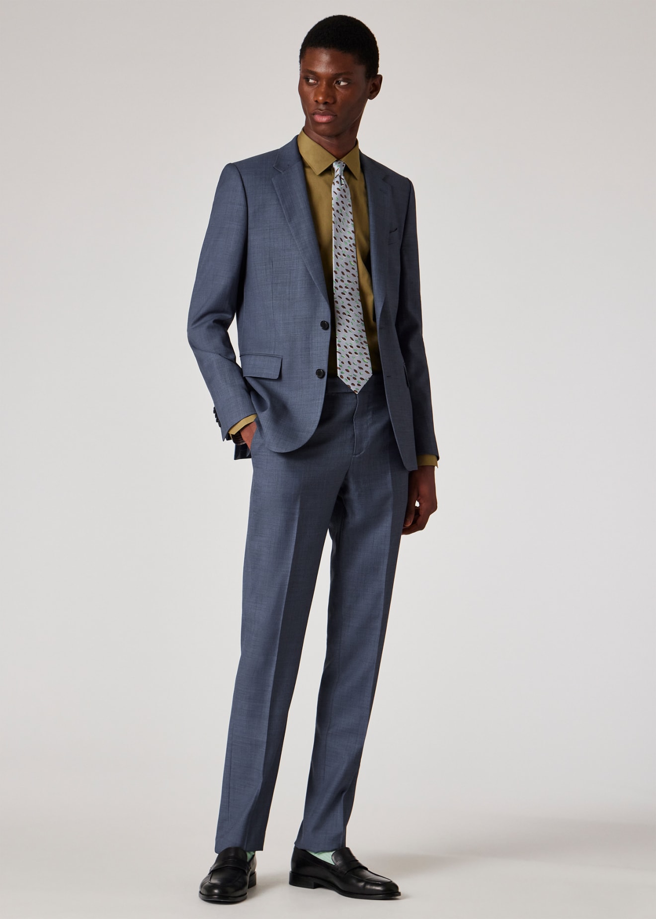 【在庫有】 Men's The Soho - Tailored-Fit Blue Wool Suit スーツ