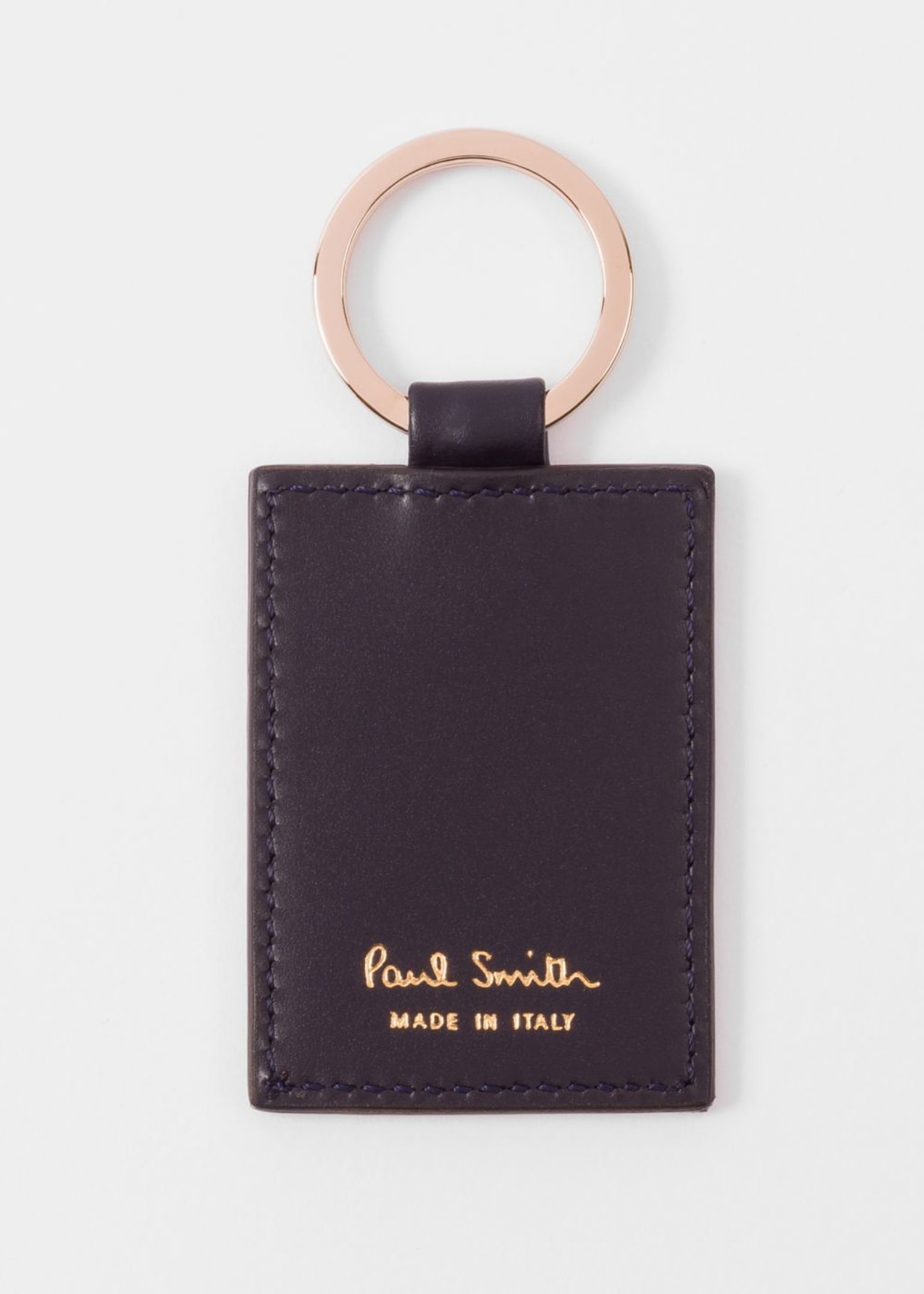 Paul Smith｜KEYRINGS/KEYCASES (MEN KEYRING LOGO (M1A KEY Navy Calf Leather Monogrammed keyring
