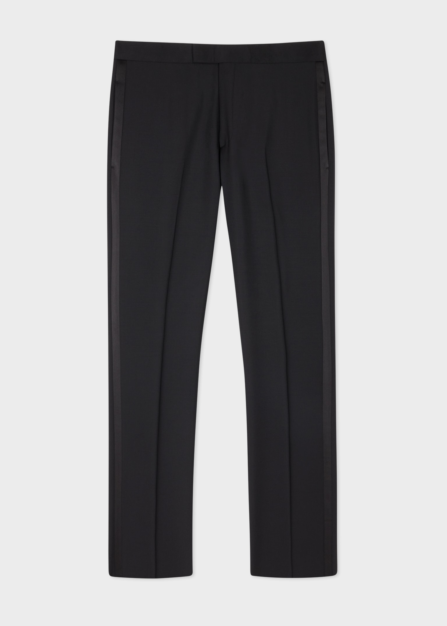 Men's Black Slim-Fit Wool And Mohair-Blend Evening Pants