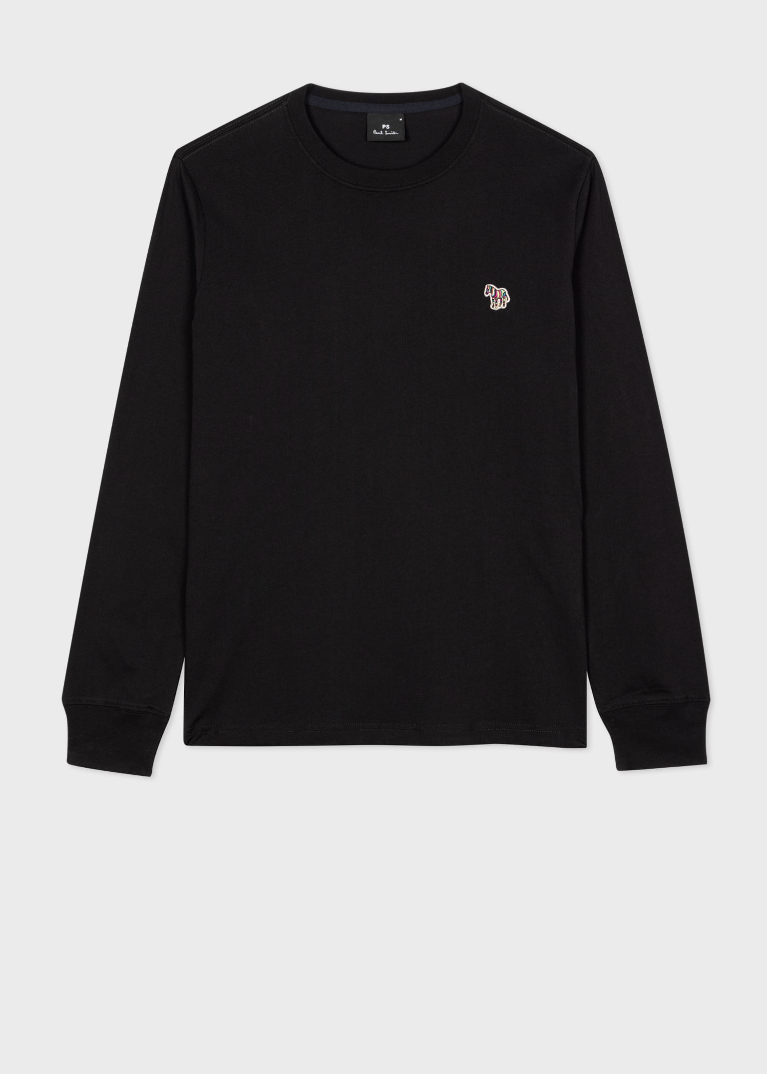 Tシャツ・カットソー Paul Smith FW20 LONG SLEEVE T-SHIRT (M1R/396U/EP2186_79) Men's Black Zebra Logo Long-Sleeve T-Shirt