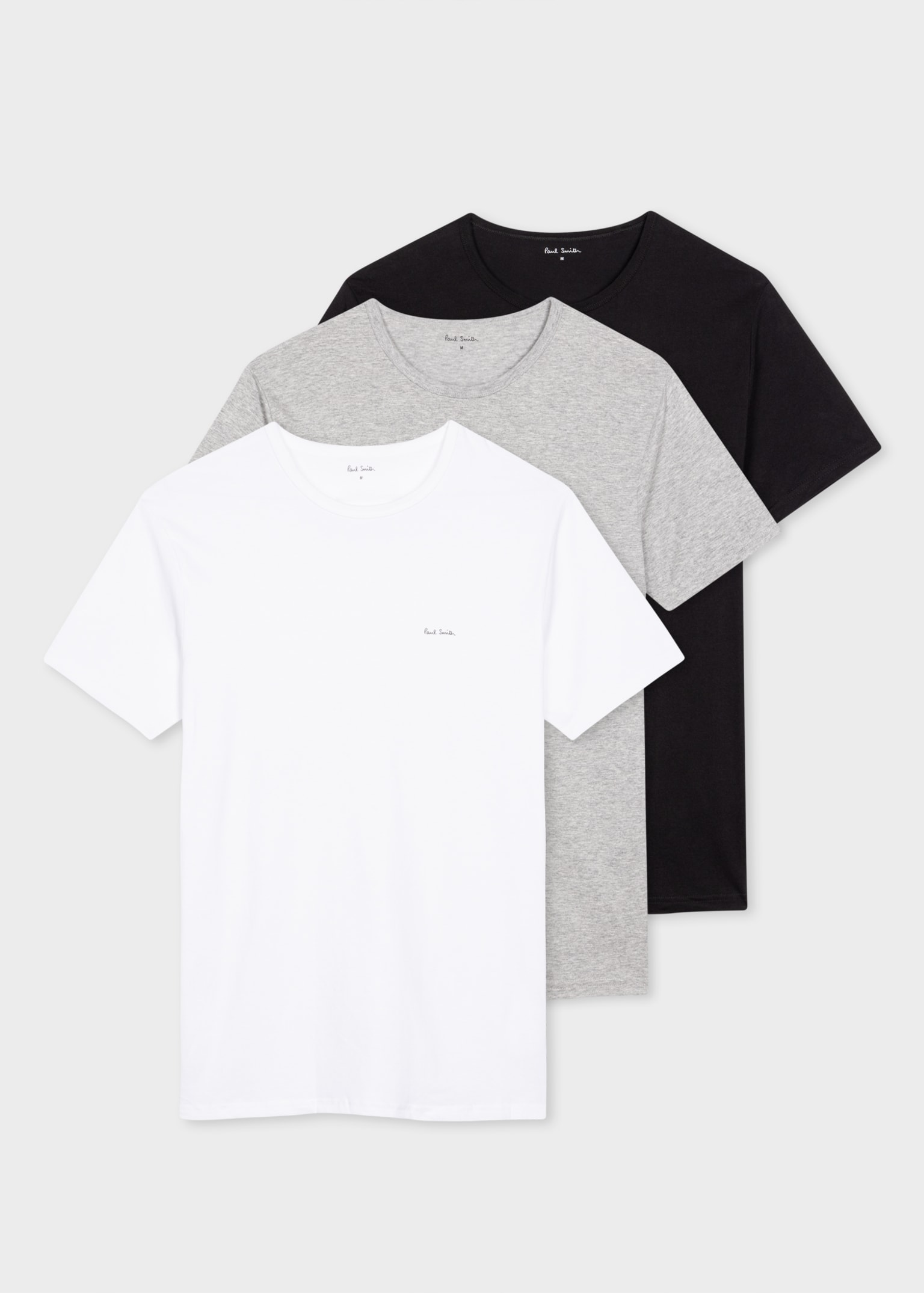 Tシャツ・カットソー PAUL SMITH Men T Shirts M1A388FHP3PK1A WHITE Men's Mixed Colour Cotton Logo Lounge T-Shirts Three Pack