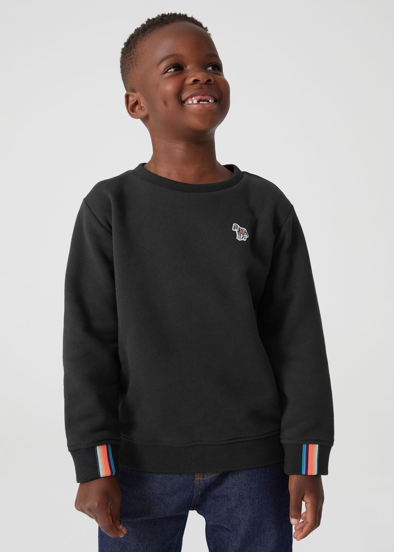 2-13 Years Black Zebra Logo Sweatshirt