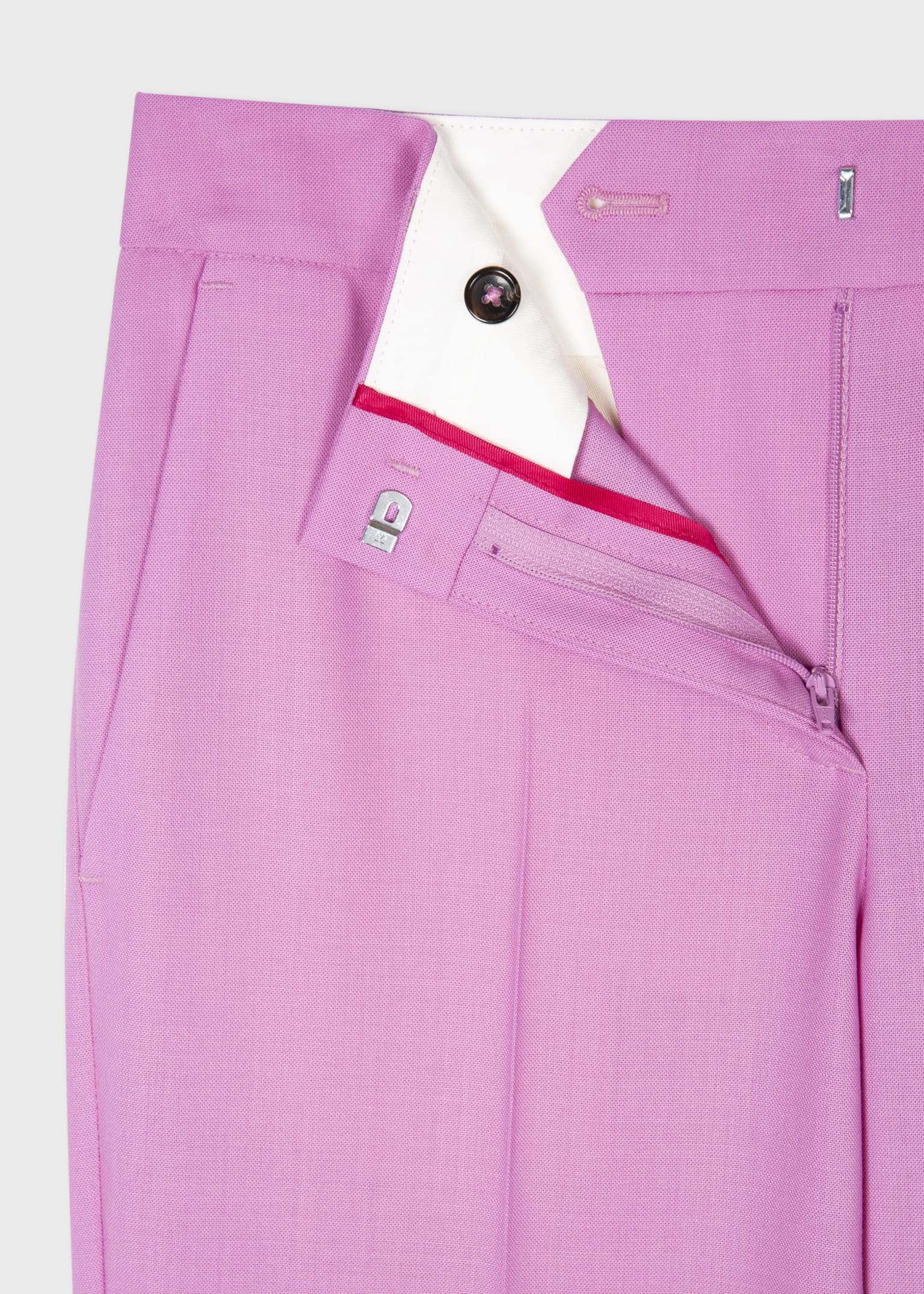 Women's Pink Wool Hopsack Trousers