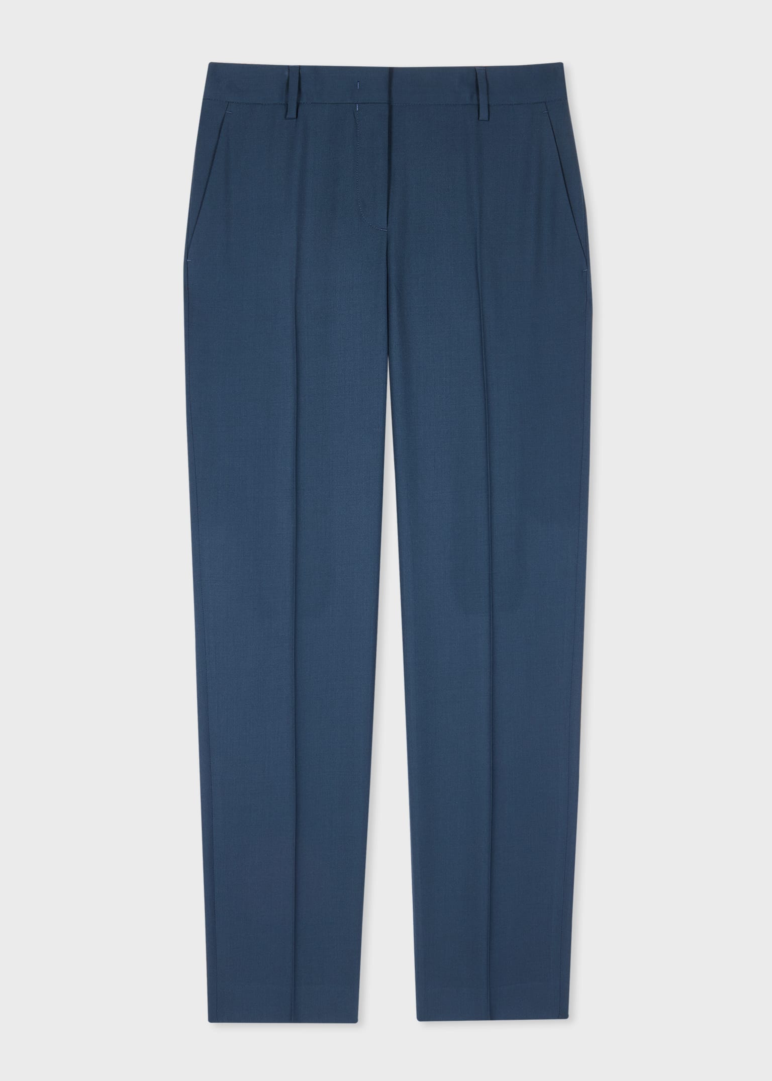 パンツ PAUL SMITH Women Straight Pants W1R 255T N00001 49 Blue A Suit To Travel In - Women's Petrol Blue Slim-Fit Wool Trousers