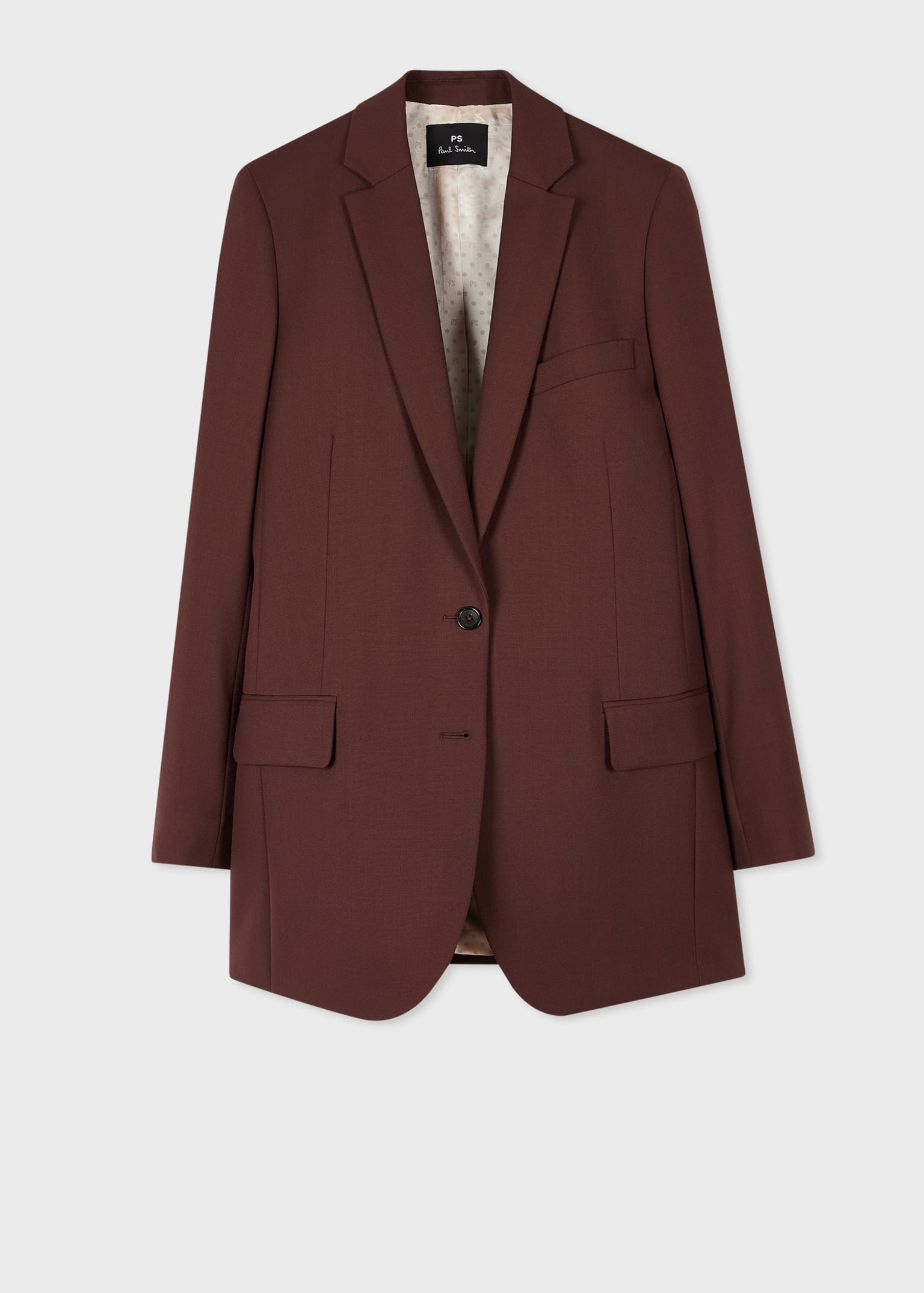 Women's Brown Hopsack Wool Blazer