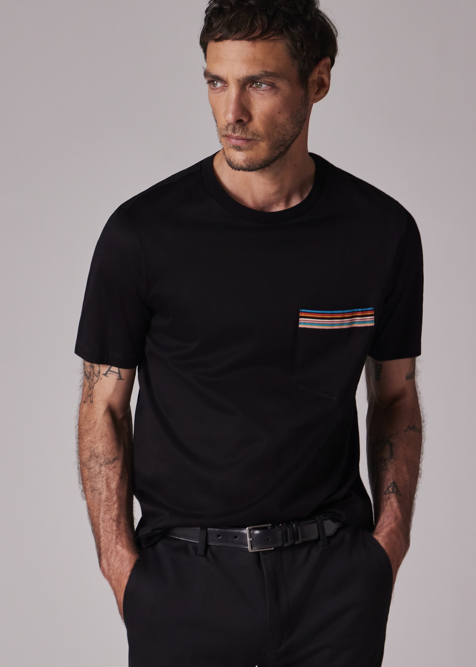 *Paul Smith* \"Signature Pinstripe\" コンビTシャツ ウィメンズ 