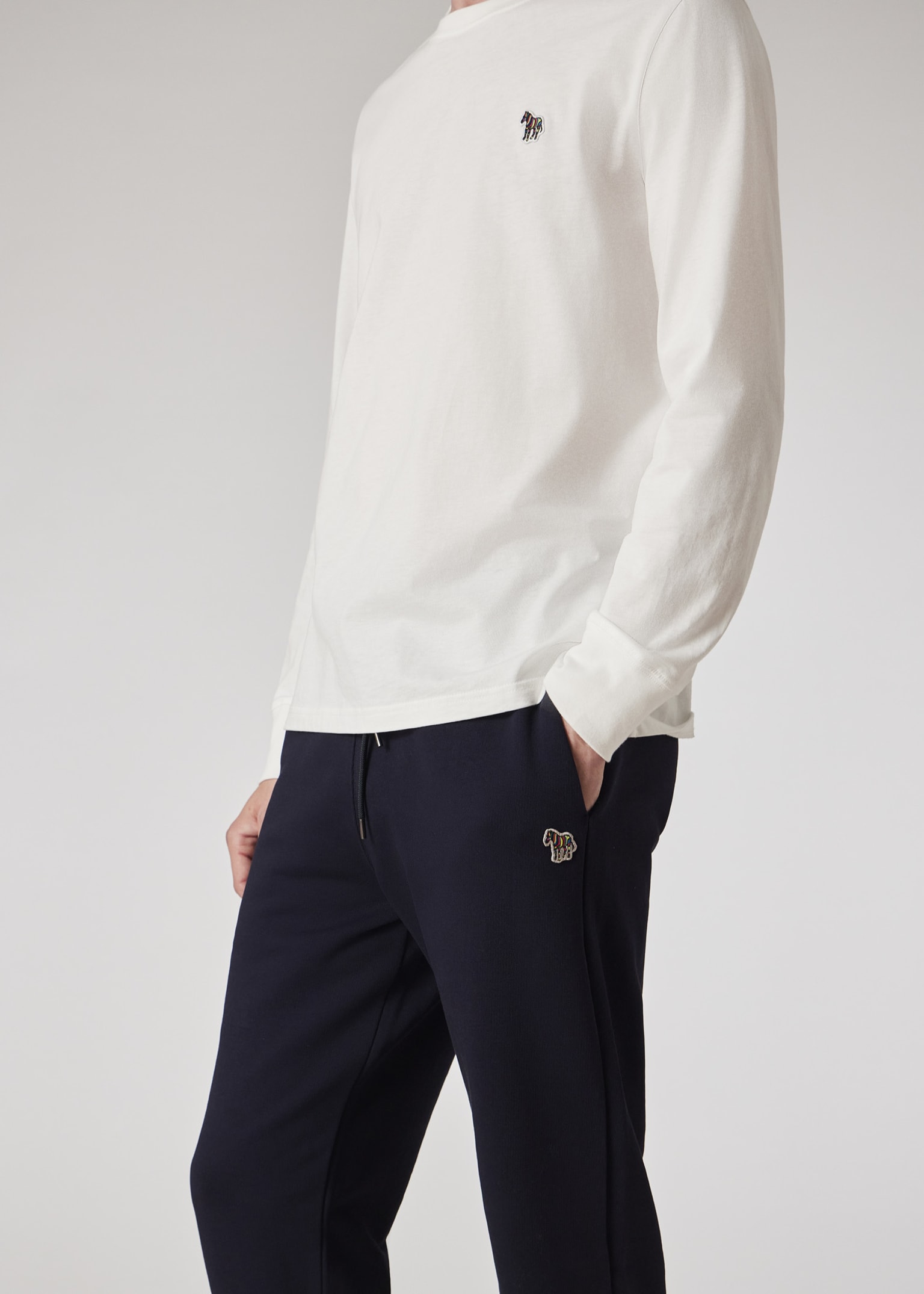 Spray-dyed Seagull and Logo Print Straight Fit Sweatpants