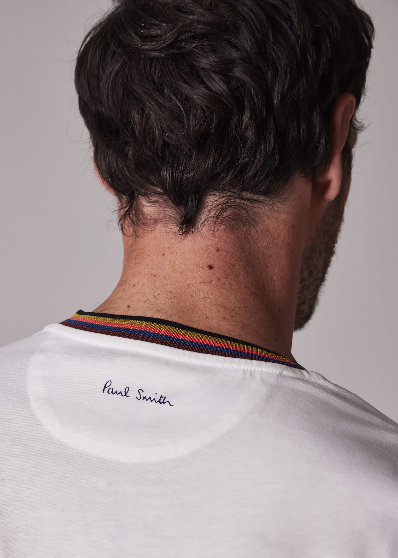 Men's 'Artist Stripe' Collar Cotton T-Shirt
