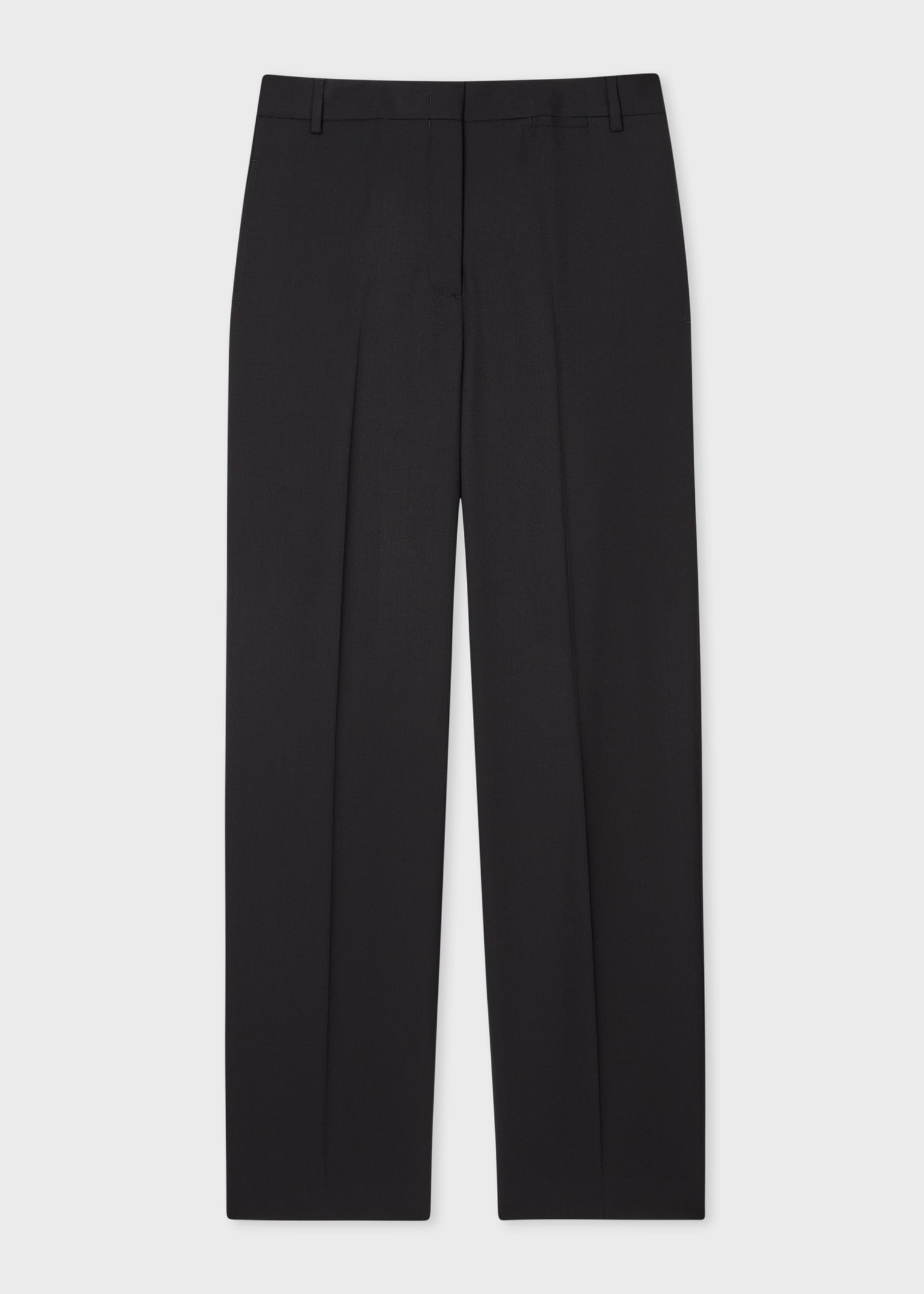 A Suit To Travel In - Women's Black Straight-Leg Wool Trousers