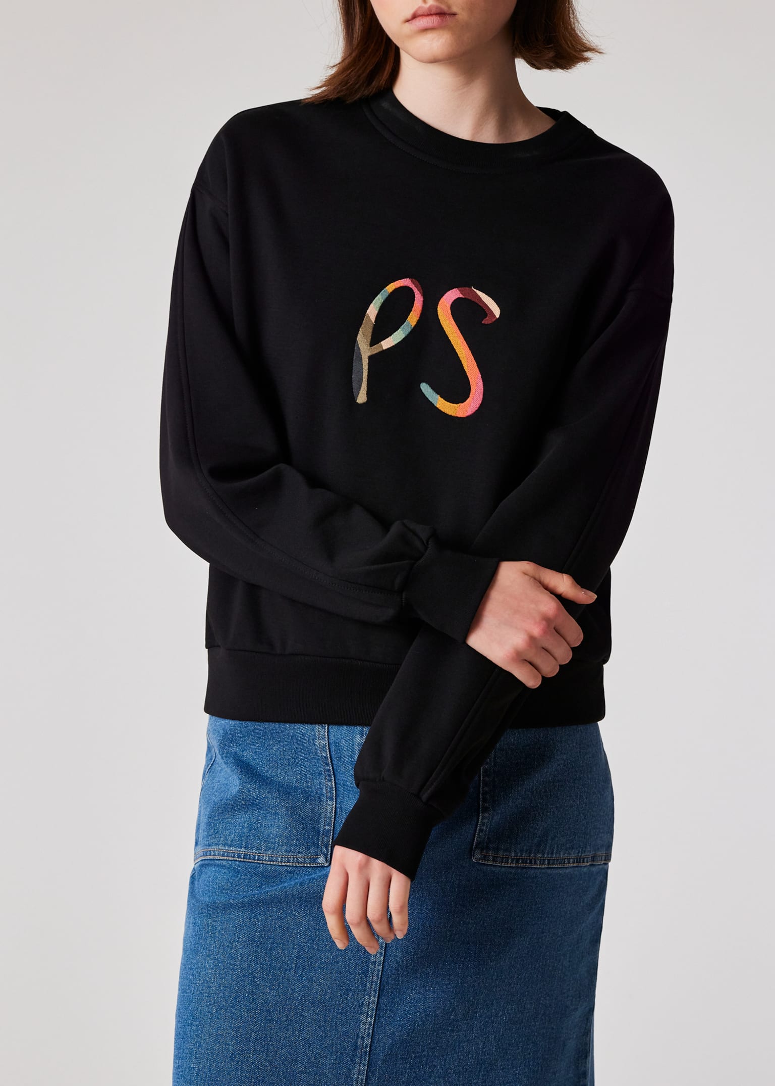 Women's Black 'Swirl' Logo Sweatshirt