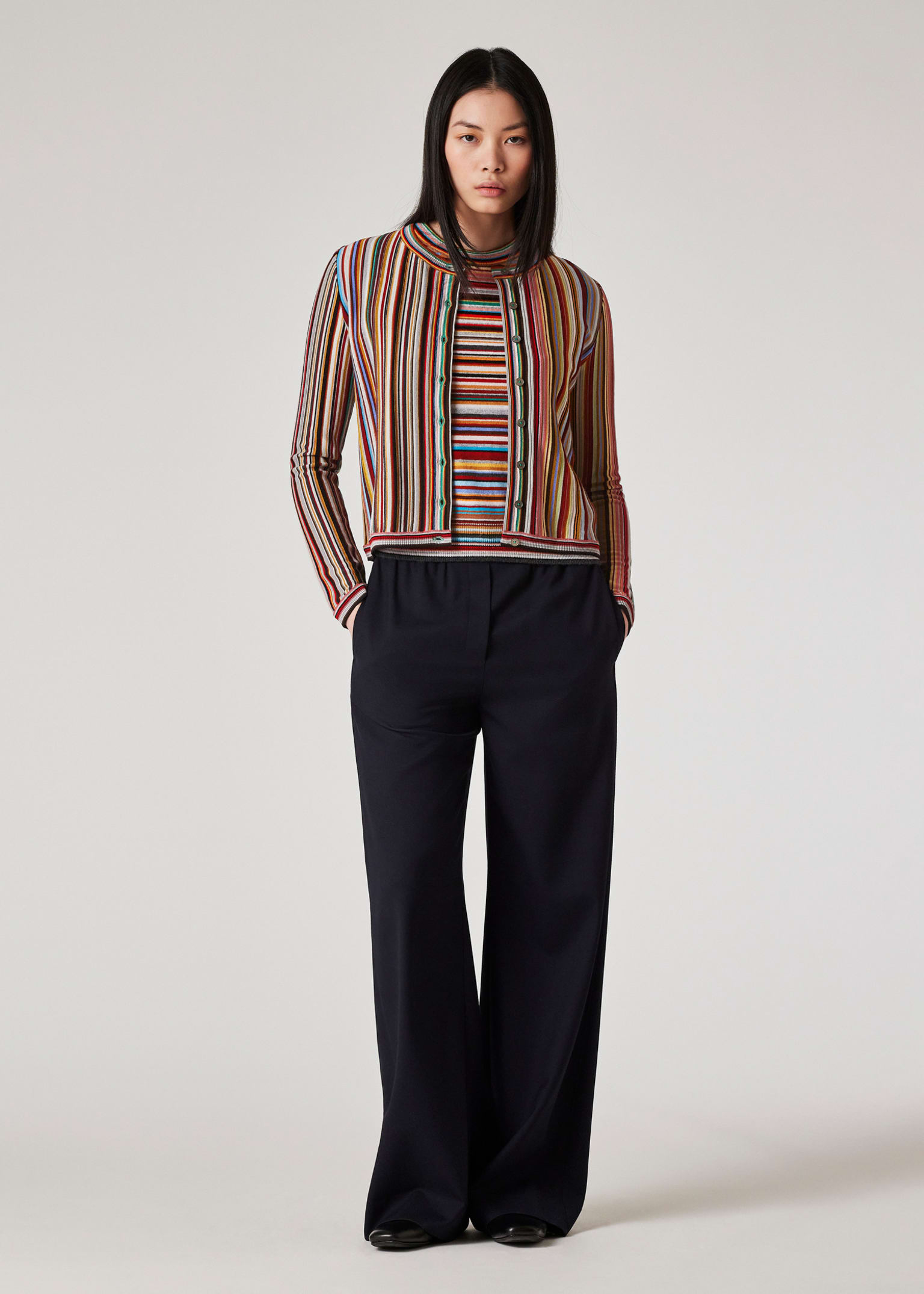 More & More / Damen-Strick / Ribbed Cardigan