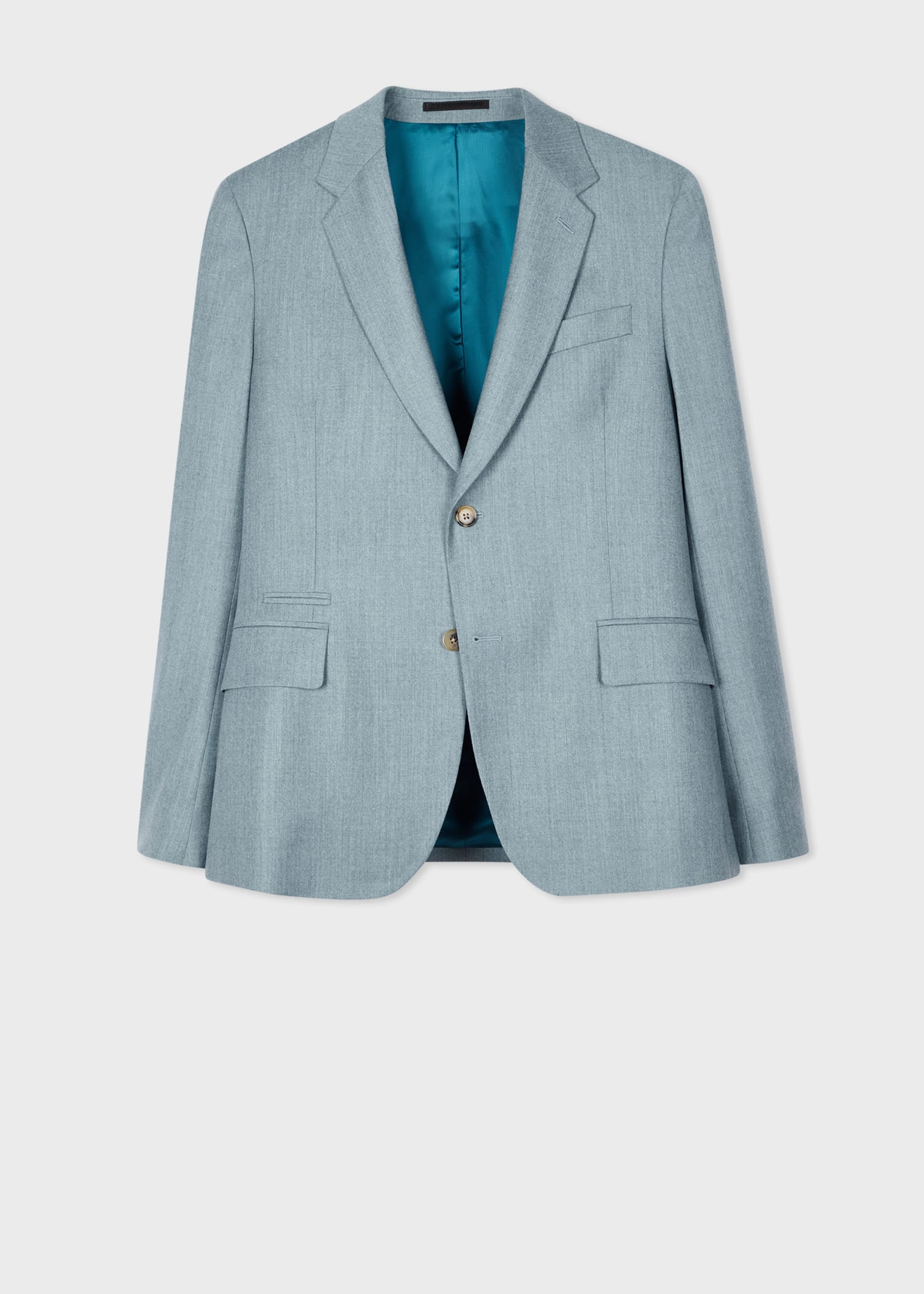 Men's Tailored-Fit Light Blue Overdyed Wool-Cashmere Flannel Blazer
