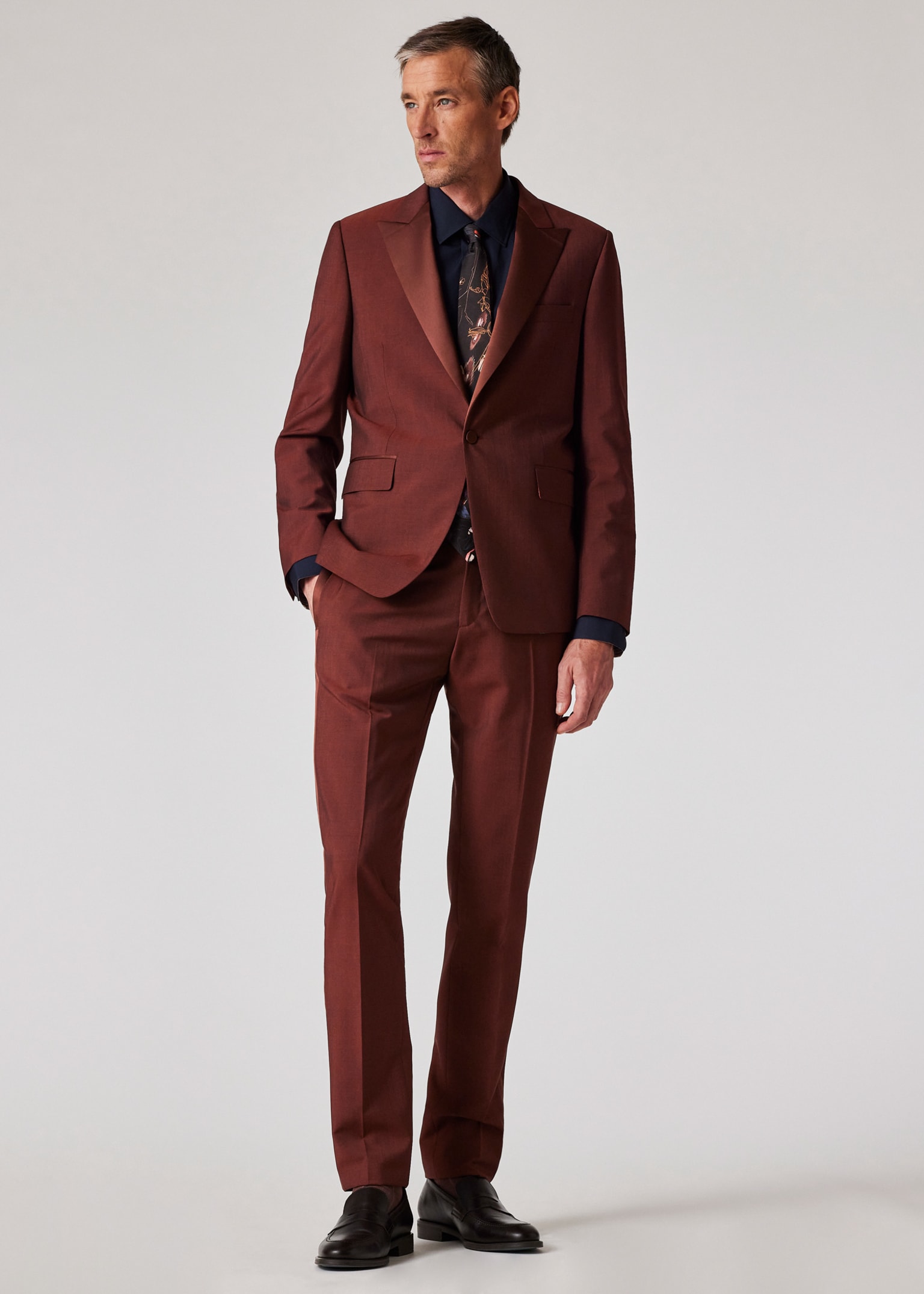 Paul Smith Woven In England メンズスーツ The Soho - Tailored-Fit Rust Wool-Mohair Evening Suit