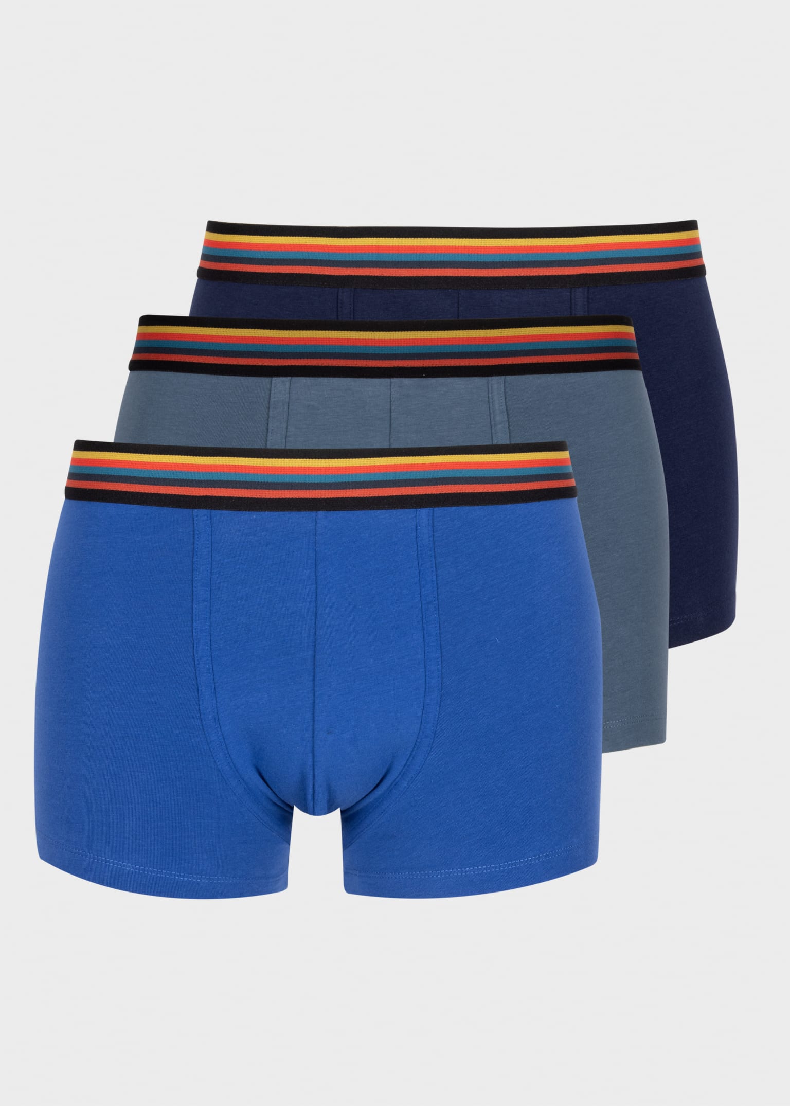 Men's Blue Mixed Low-Rise 'Artist Stripe' Boxer Briefs Three Pack