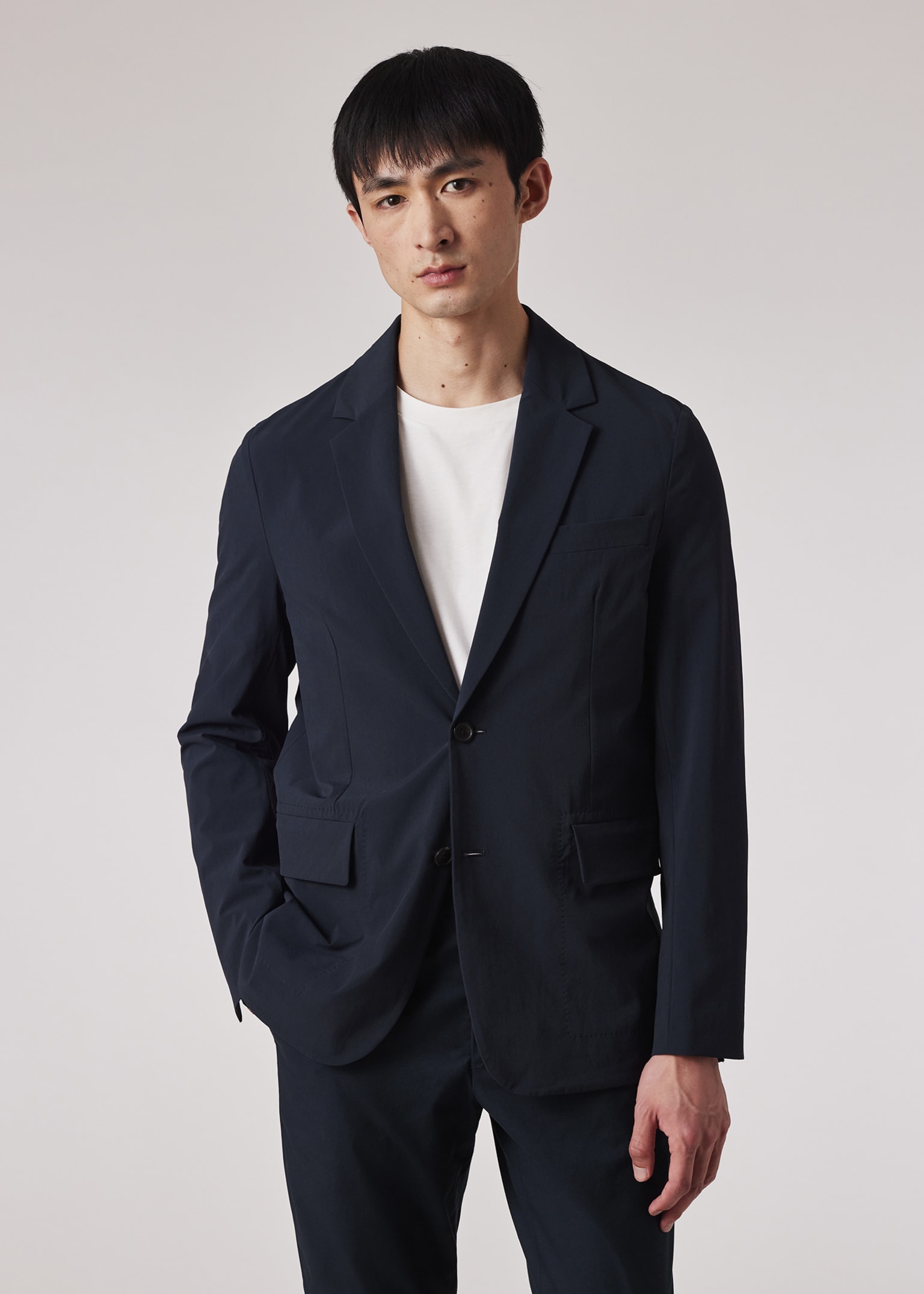 Men's Navy Recycled-Nylon Technical Blazer