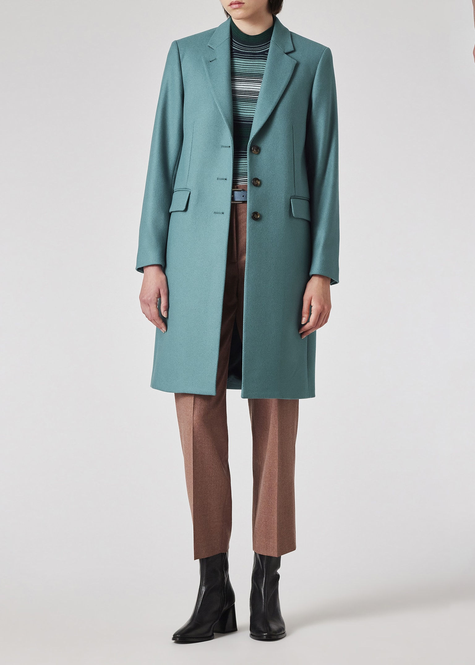 Women's Peacock Wool-Blend Epsom Coat