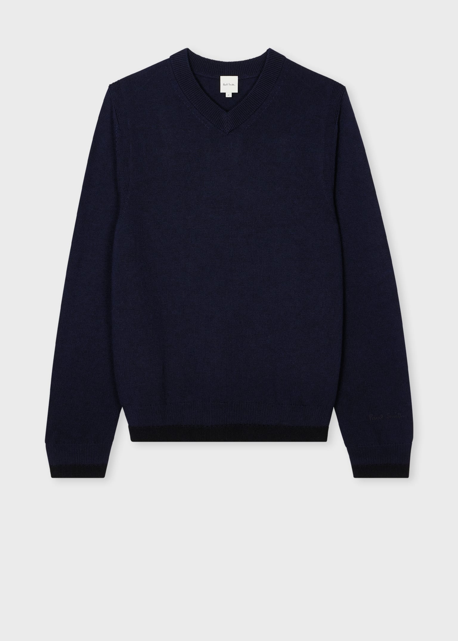PaulSmith ネイビー Vネックセーター L Navy Blue Merino Wool V Neck Sweater