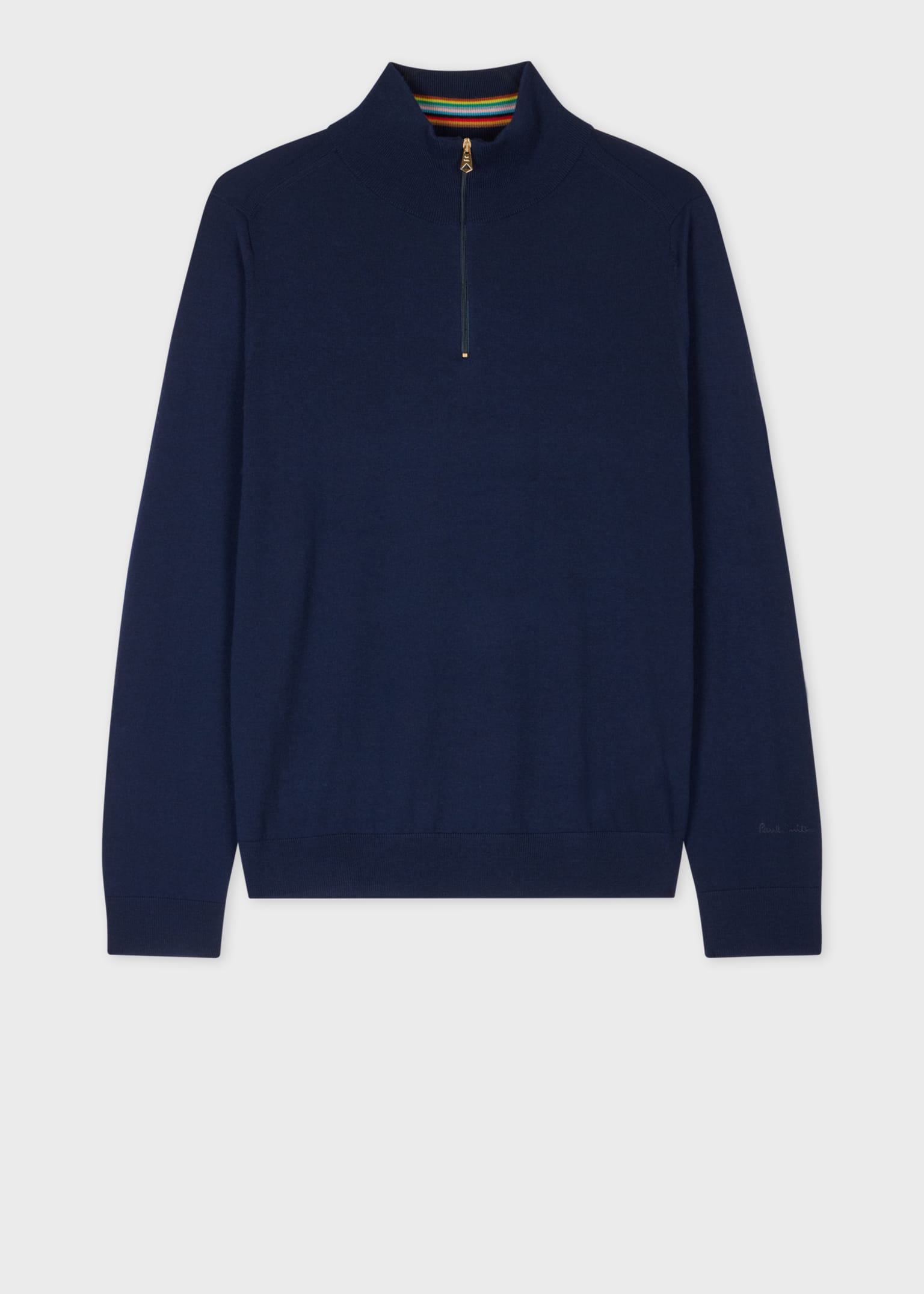 パーカー・フーディ Paul Smith Merino Wool Jersey Men's Burgundy Organic Cotton Logo Half-Zip Sweatshirt