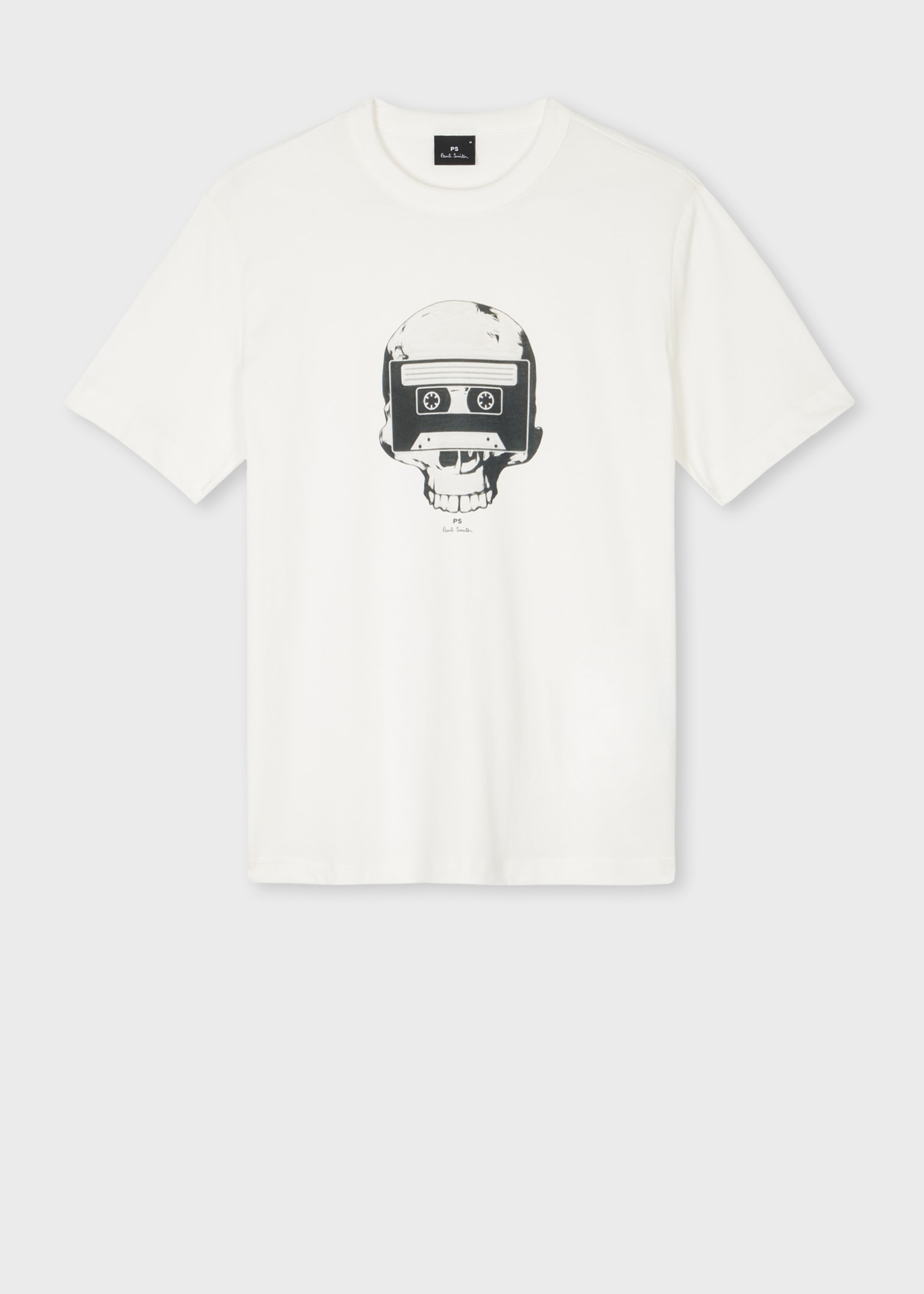 【PS25SS313】PS PAUL SMITH Tシャツ M2R 220X PP4703 Men's White 'Skull Tape' Print T-Shirt