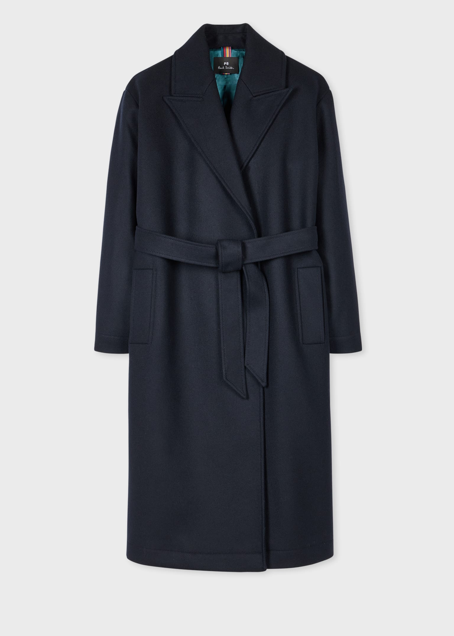 Women's Dark Navy Wool-Cashmere Double Breasted Overcoat