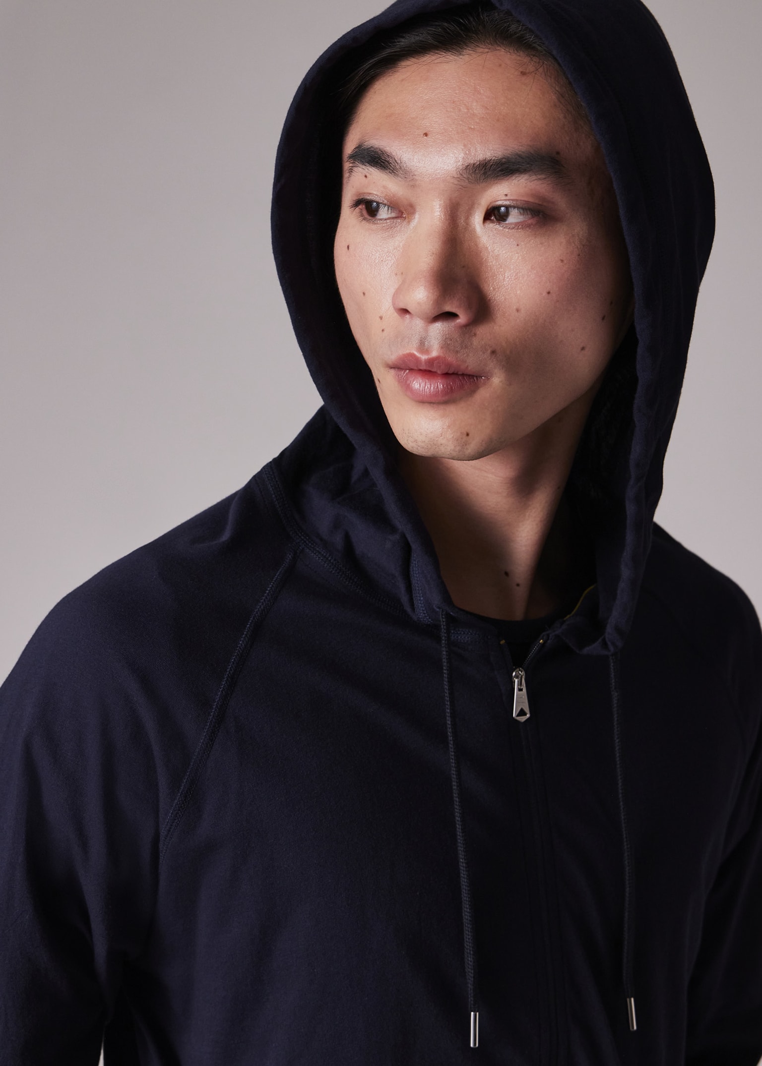 Paul Smith｜HOOD/ZIP-UP (M1A 750M U822 43) Men's Navy Jersey Cotton Zip Lounge Hoodie