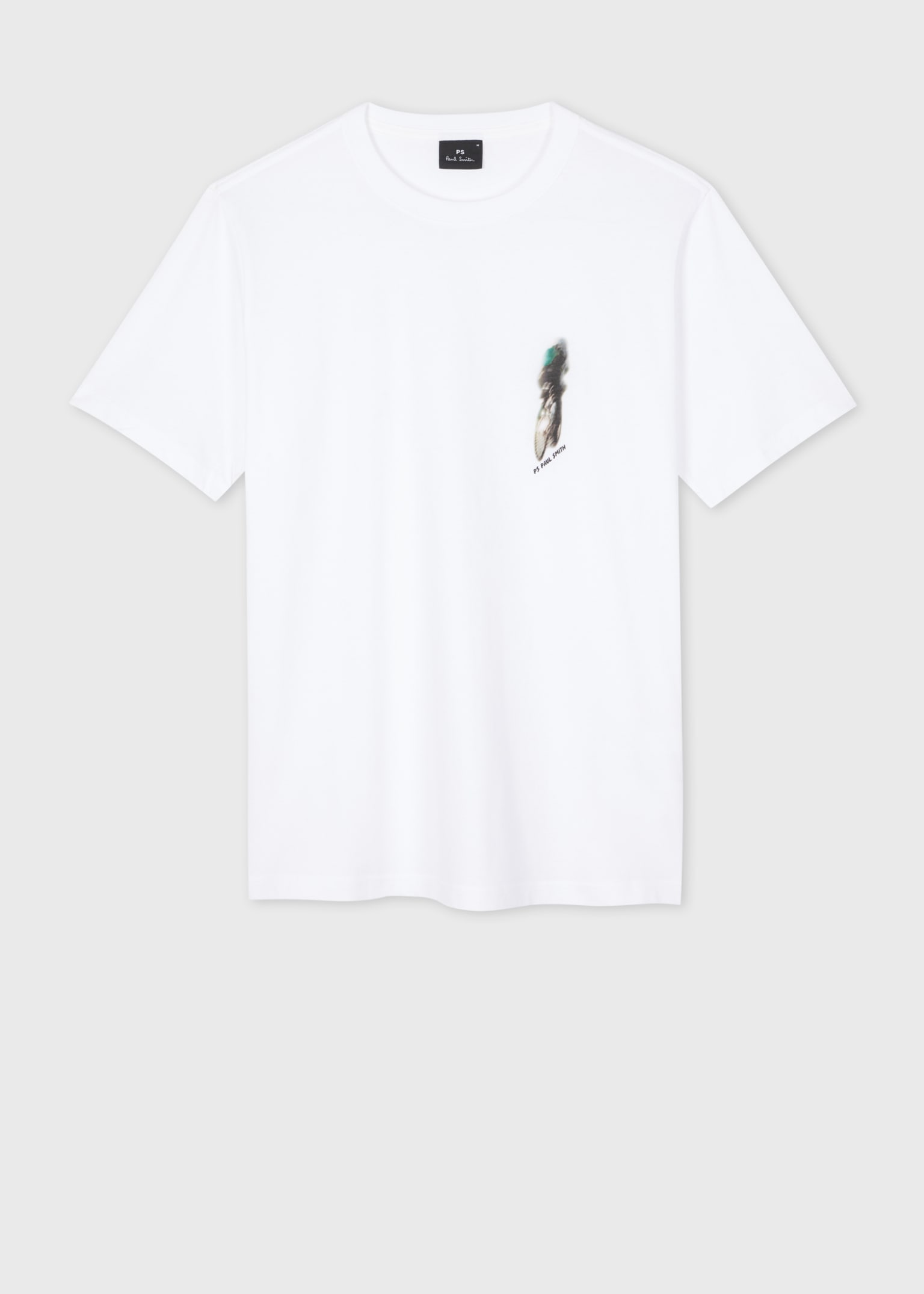 Tシャツ・カットソー PS PAUL SMITH Men T-shirt White M2R204ZPP5078 02 Men's White Organic Cotton V-Neck Zebra Logo T-Shirt