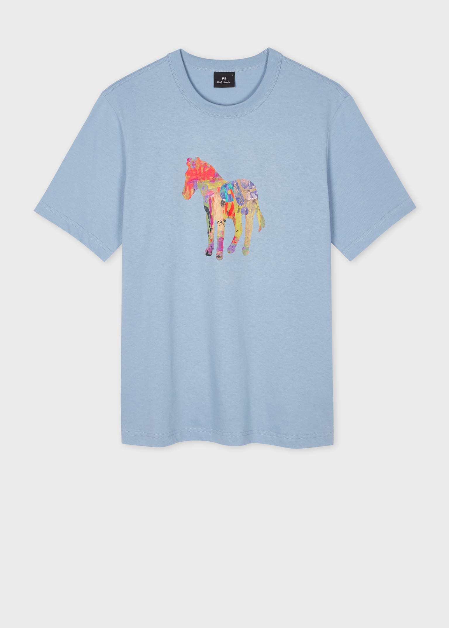 Men's Sky Blue 'Craft Zebra' Print T-Shirt