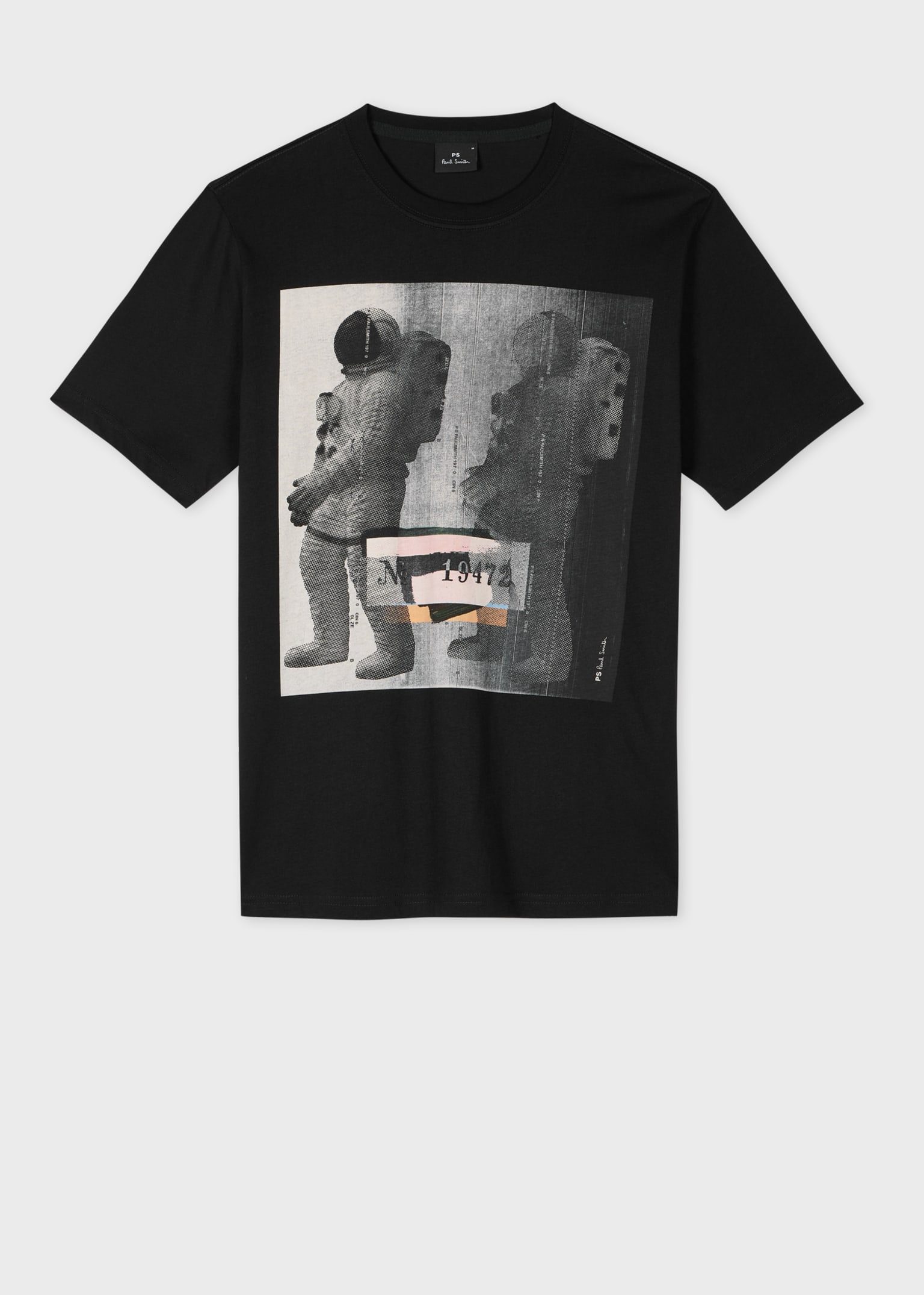 Men's Black 'Astronaut' Print T-Shirt