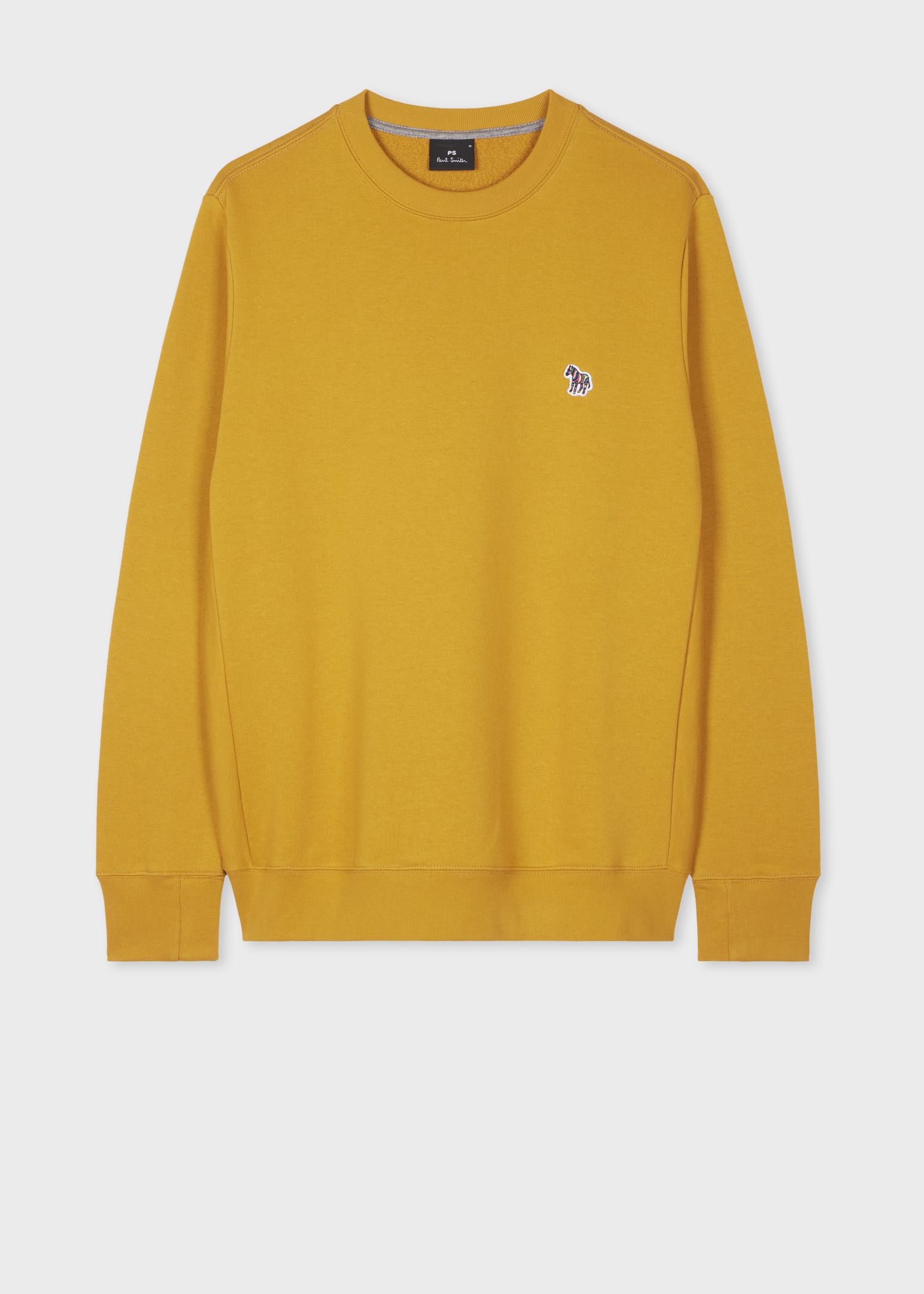 Men's Yellow Ochre Zebra Logo Organic Cotton Sweatshirt