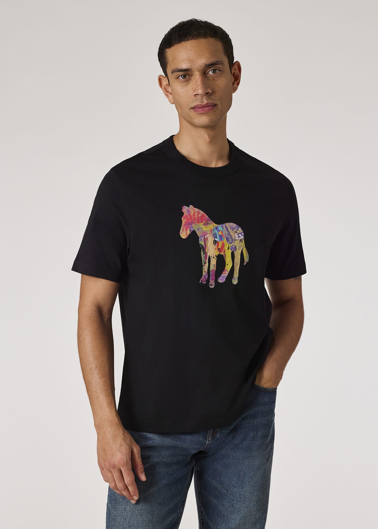 【Paul Smith】\"Zebra Comic\" Tシャツ Black Cotton Zebra Logo T-Shirt