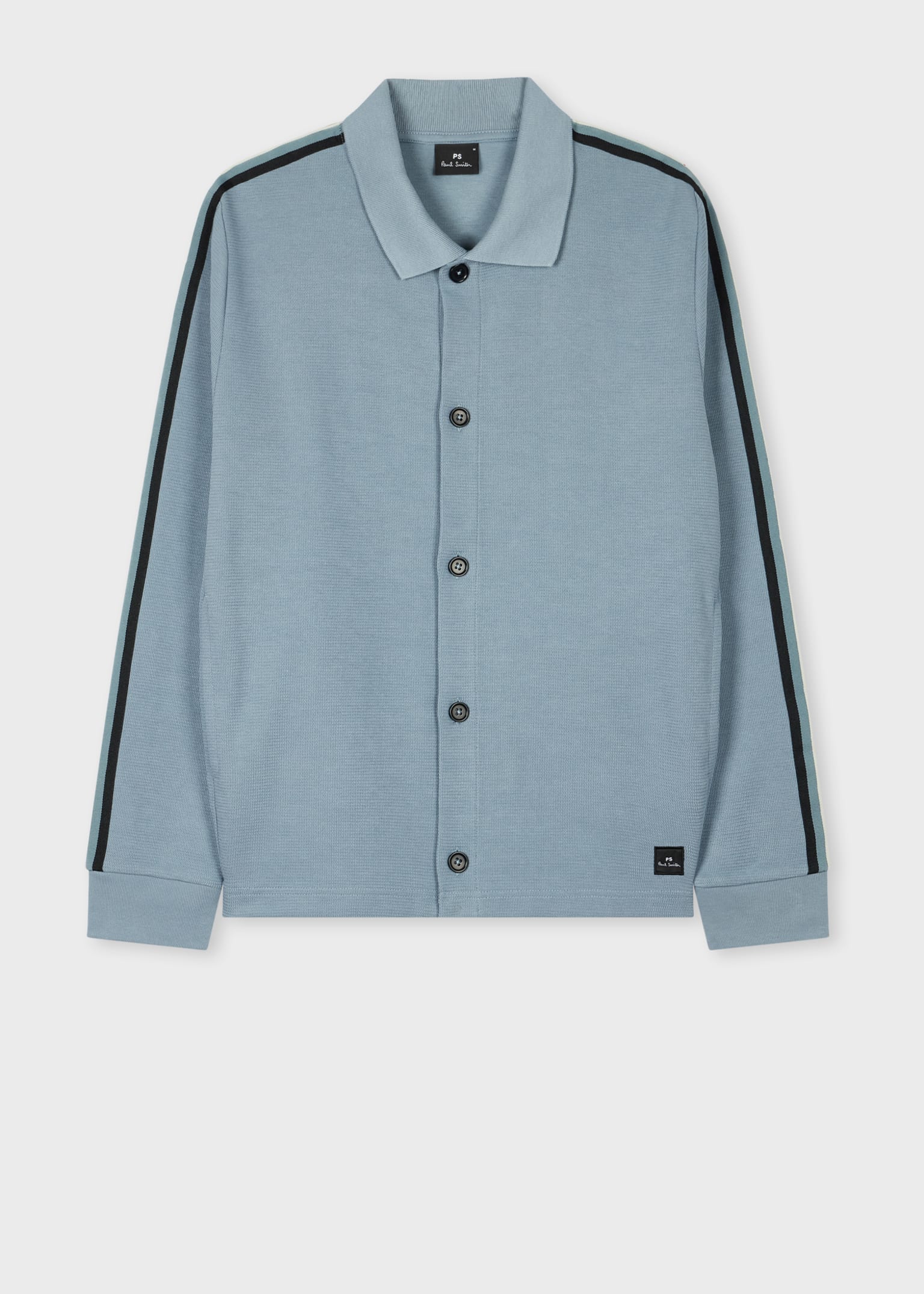 Men's Pale Blue Cotton-Blend Jersey Button Cardigan