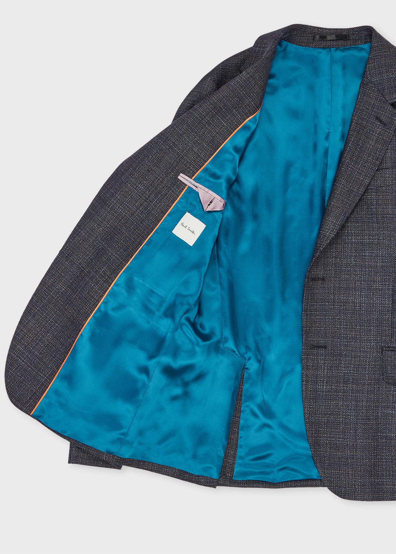 Men's Tailored-Fit Navy Wool-Silk Blazer