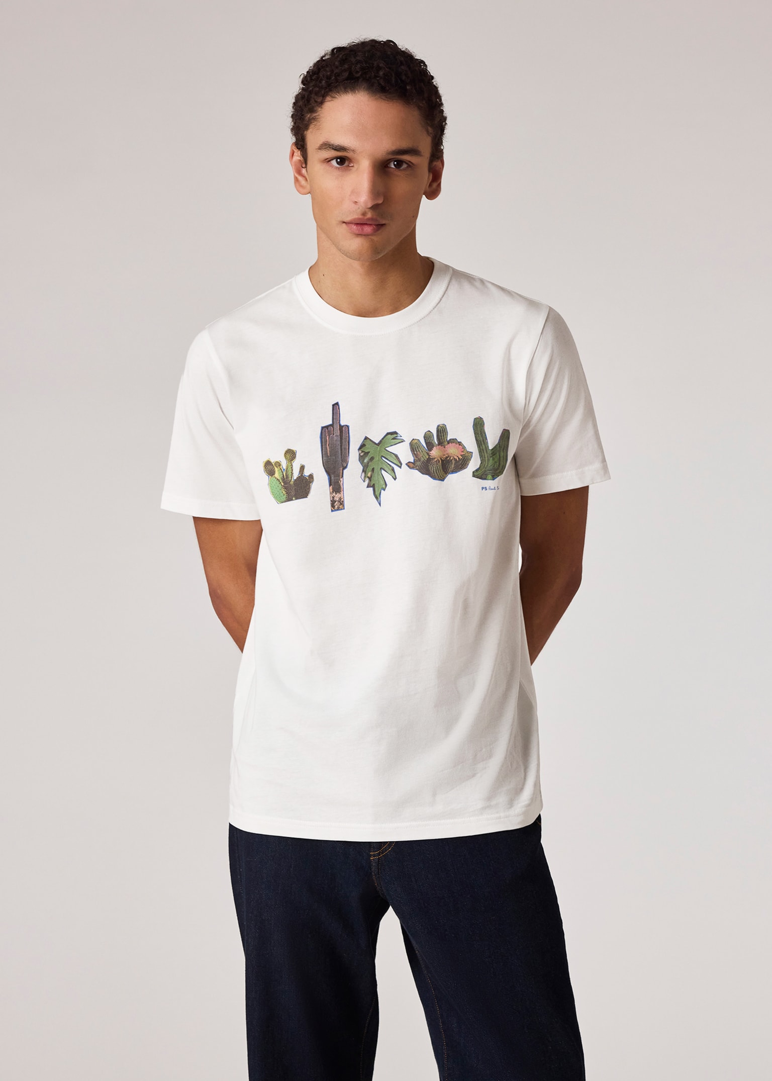 Tシャツ・カットソー PAUL SMITH Men T-shirt White M1R919TPP4896 01 Men's White Cotton Zebra Logo T-Shirt