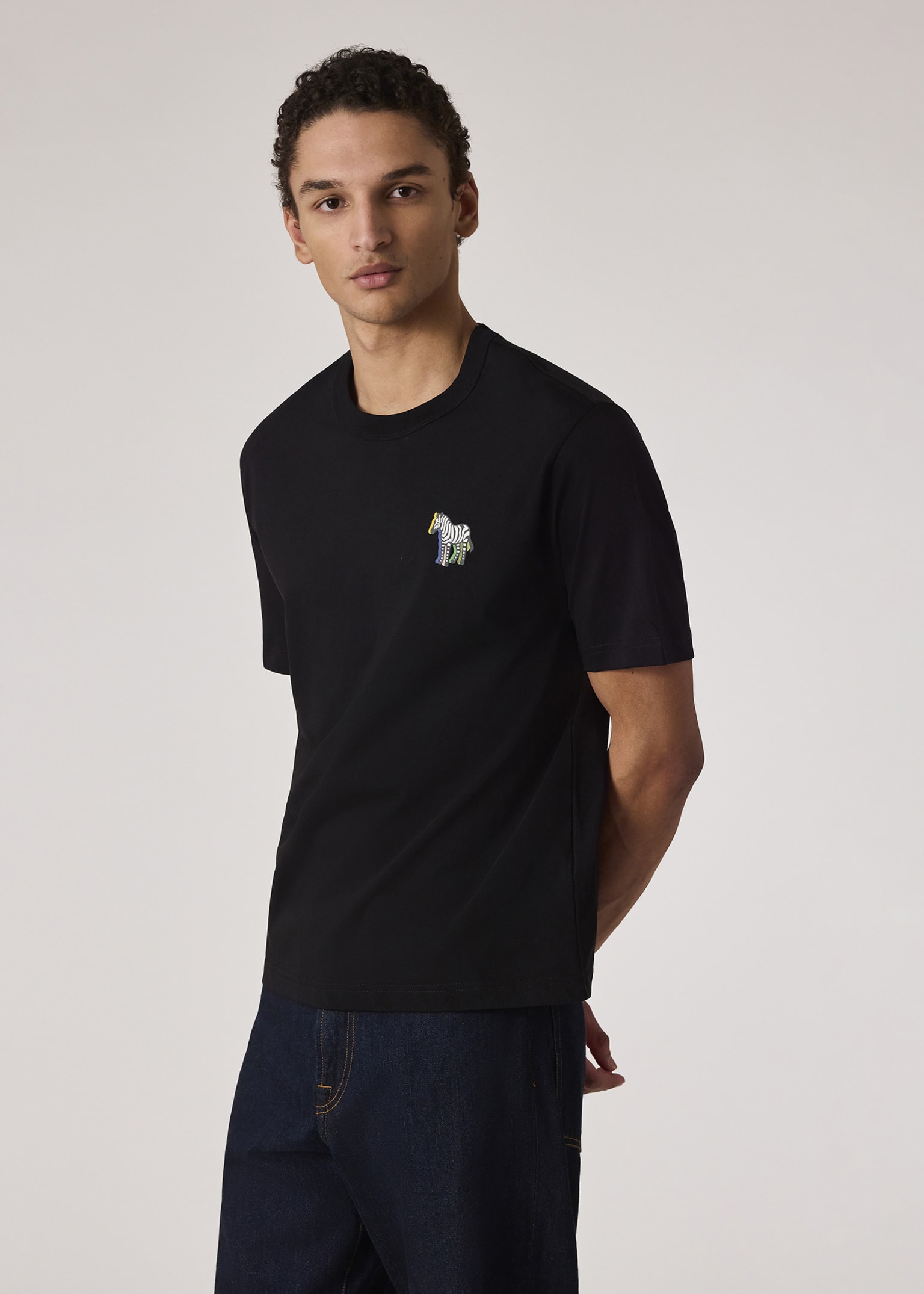 Men's Black '3D Zebra' Print T-Shirt