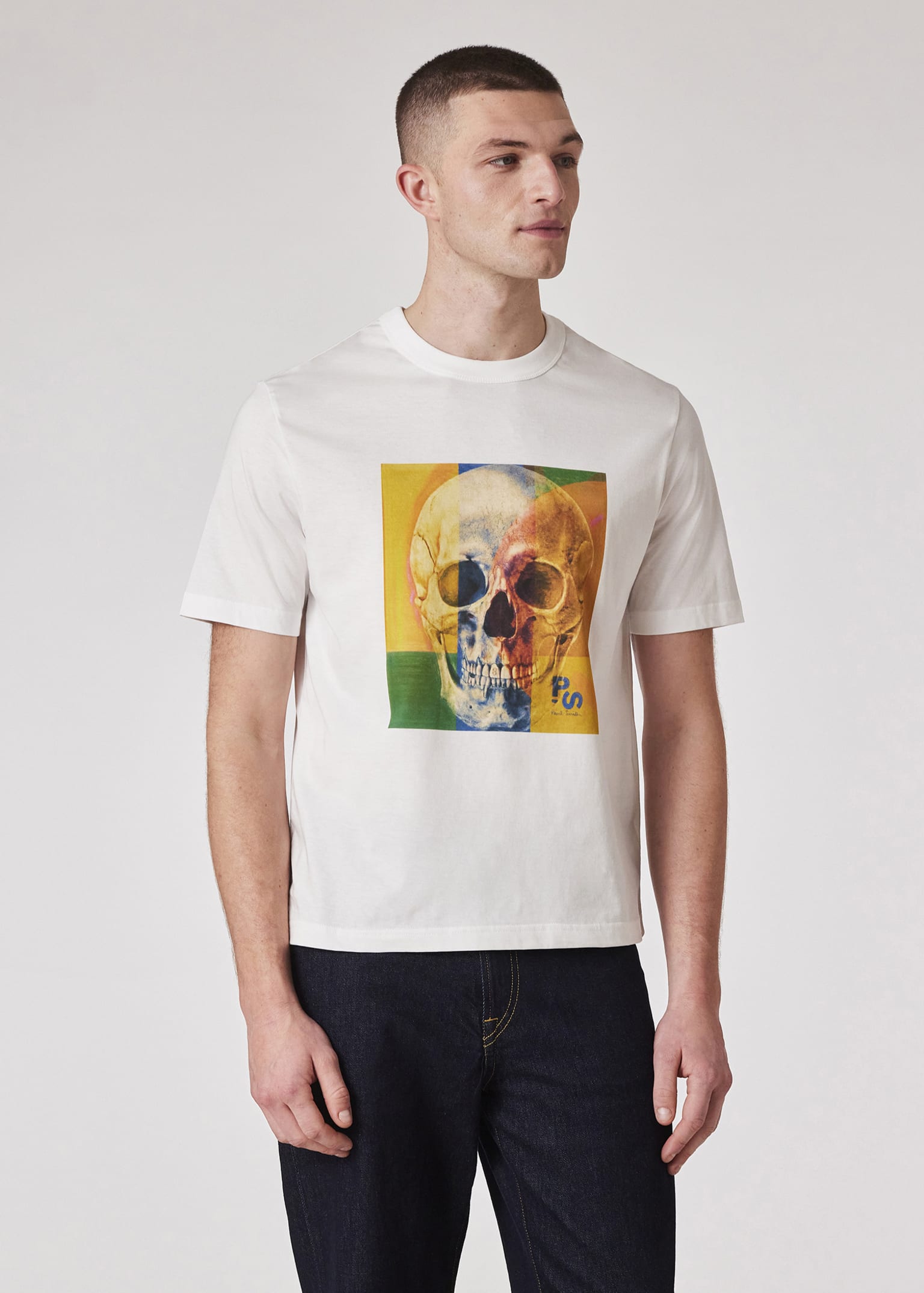 【送料関税込】Paul Smith Skull Square T-Shirt Men's White 'Skull Square' T-Shirt