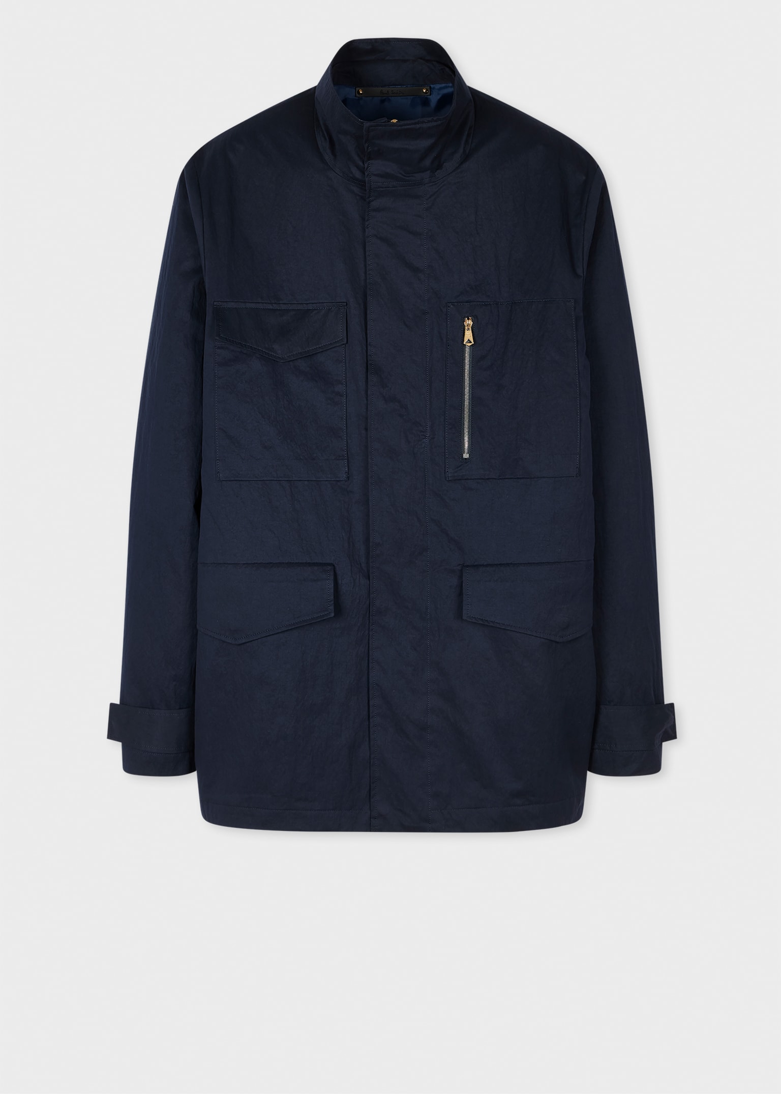 Men's Navy Nylon-Blend Water Resistant Field Jacket