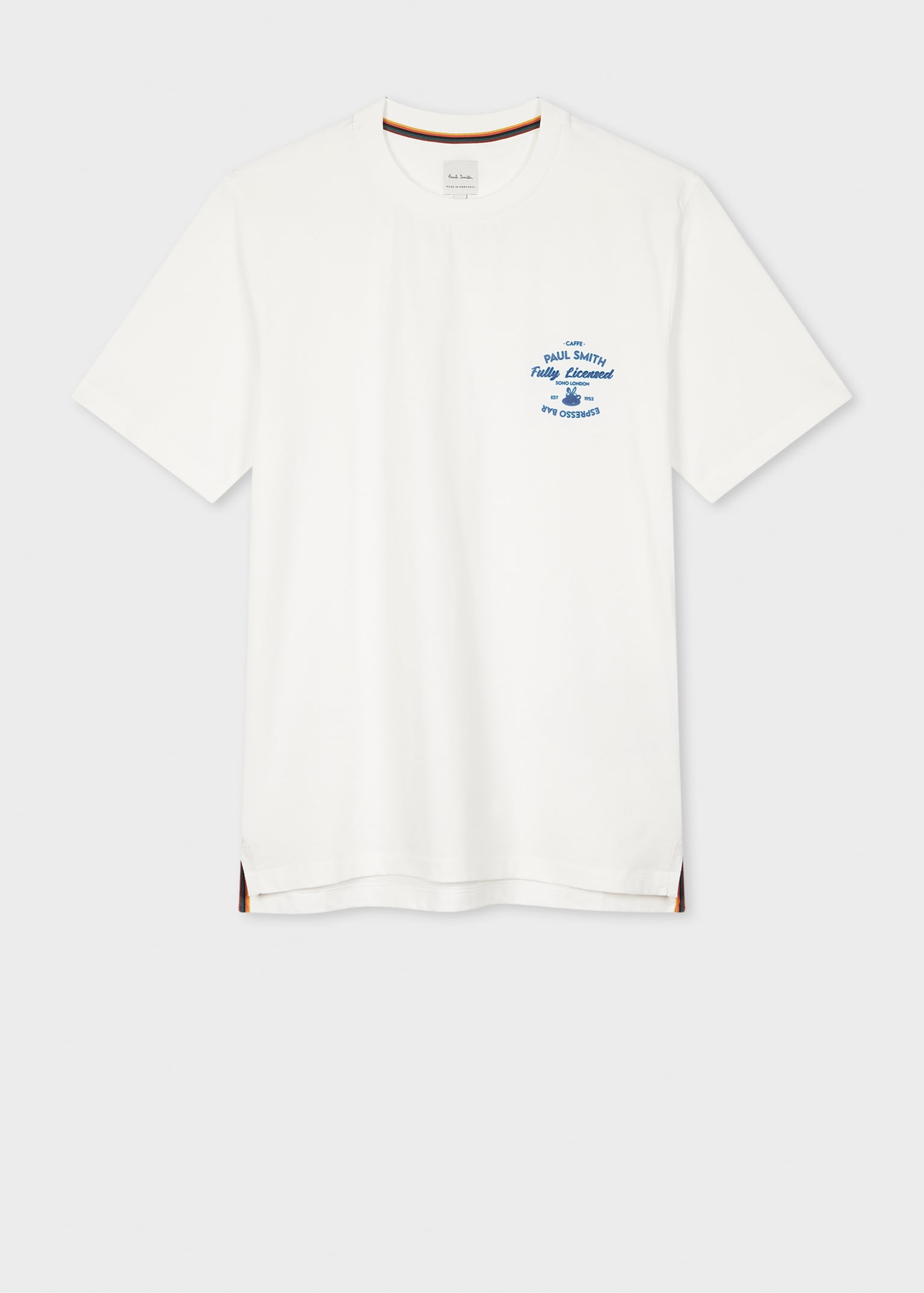 【関税&送料込】Paul Smith Espresso Bar Print T-Shirt Men's White 'Espresso Bar' Print Cotton T-Shirt
