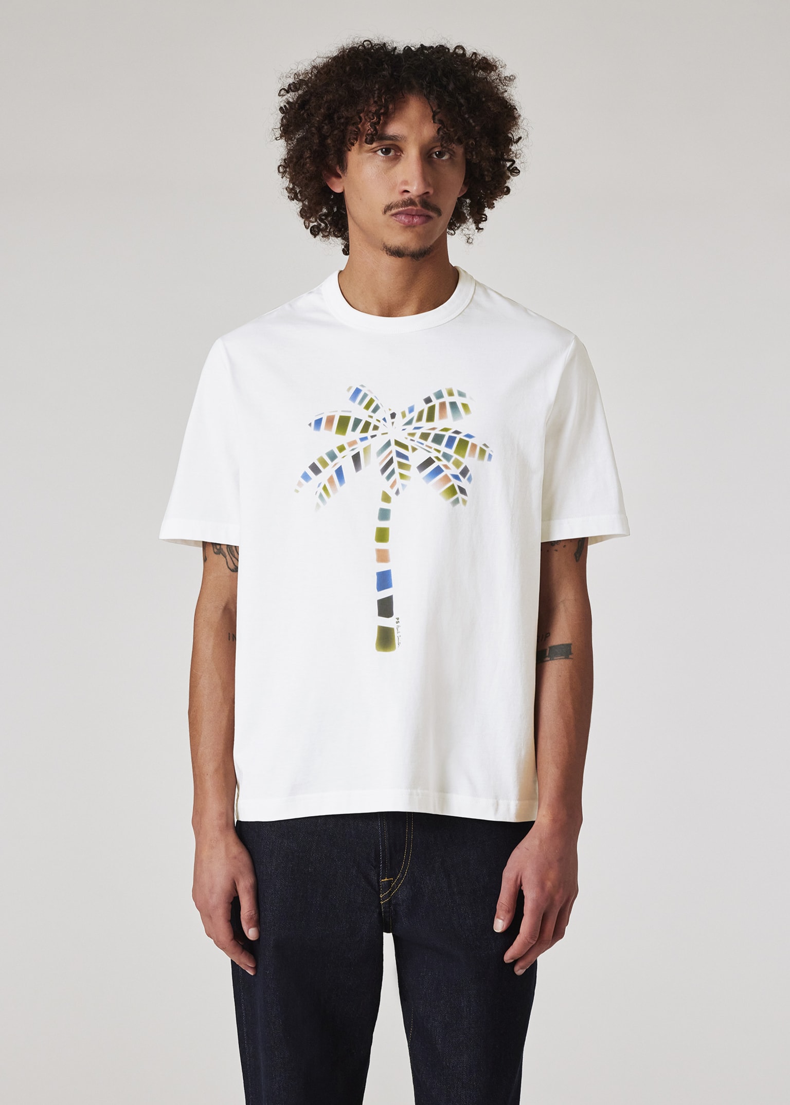 Tシャツ・カットソー PS PAUL SMITH Men T-shirt White M2R220XPP5016 02 Men's White 'PS Logo' T-Shirt