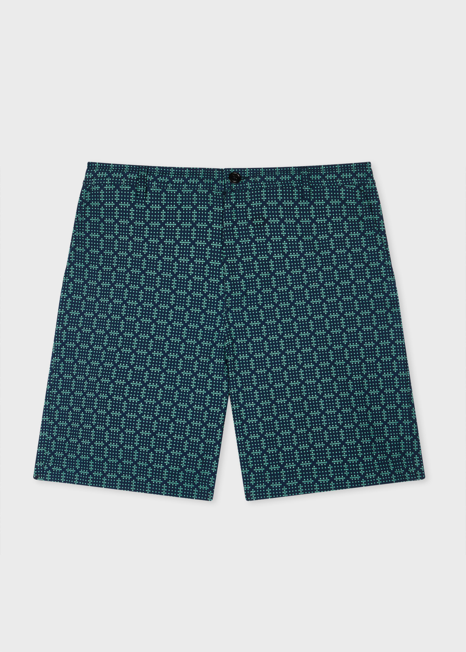 Men's Navy Cross-Stitch Textured Jacquard Shorts